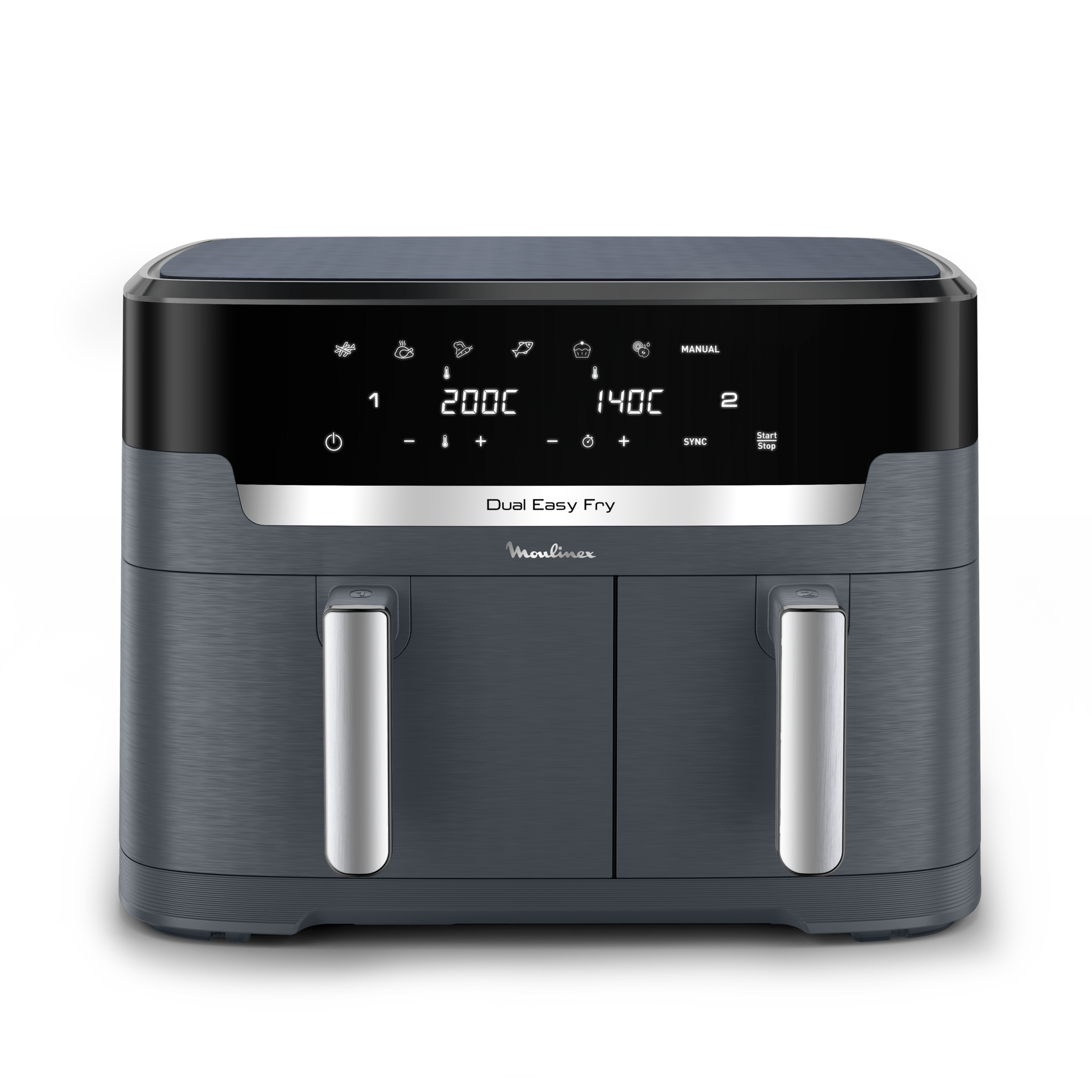 Easy Fry Dual XXL 11L, 2 tiroirs, Cuisson synchronisée, jusqu'à 10 personnes