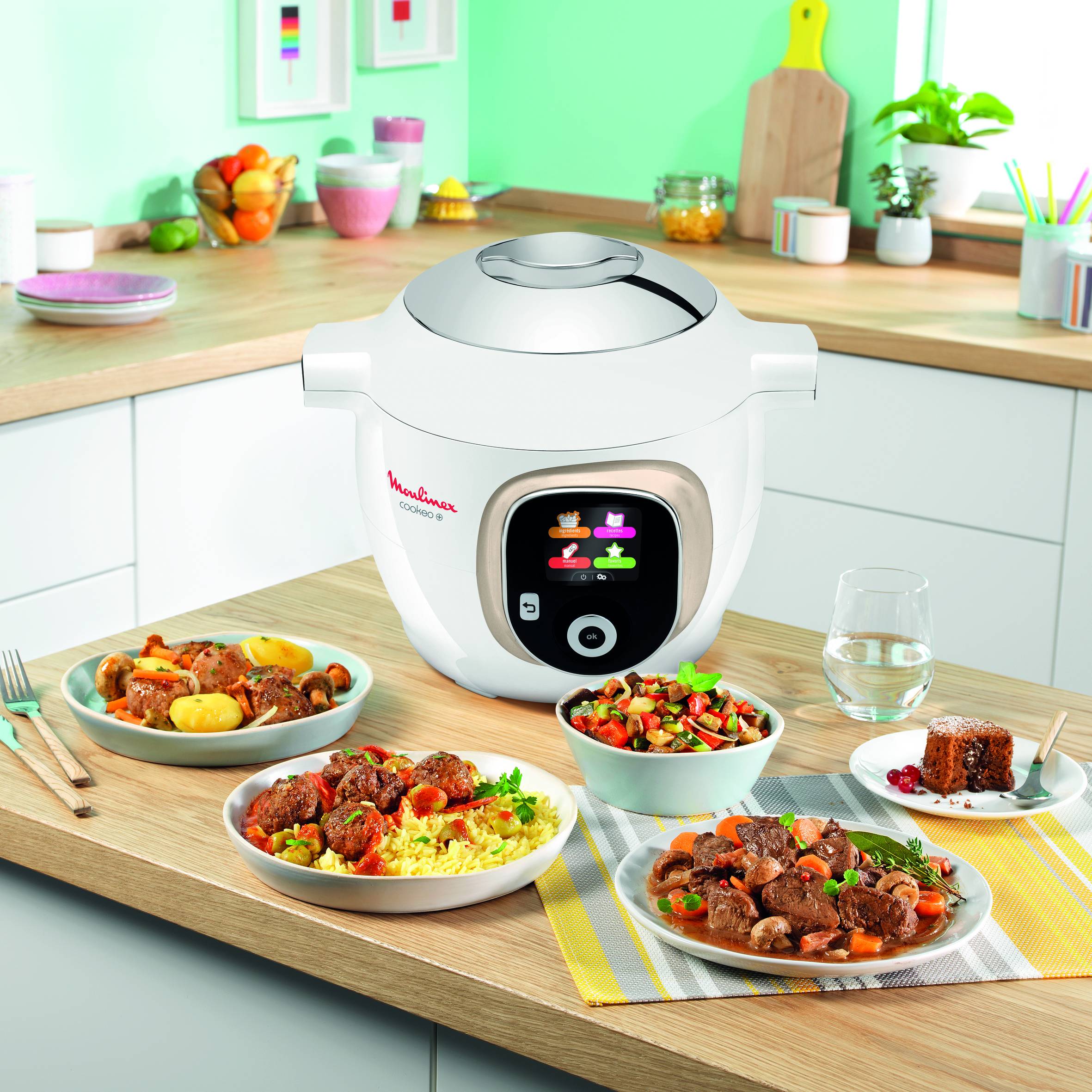 COOKEO+ 150 recettes 6L Blanc Silver