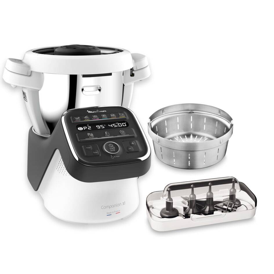 Companion, Robot cuiseur, 14 fonctions, Capacité XL 10 personnes, Gris, Fabriqué en France