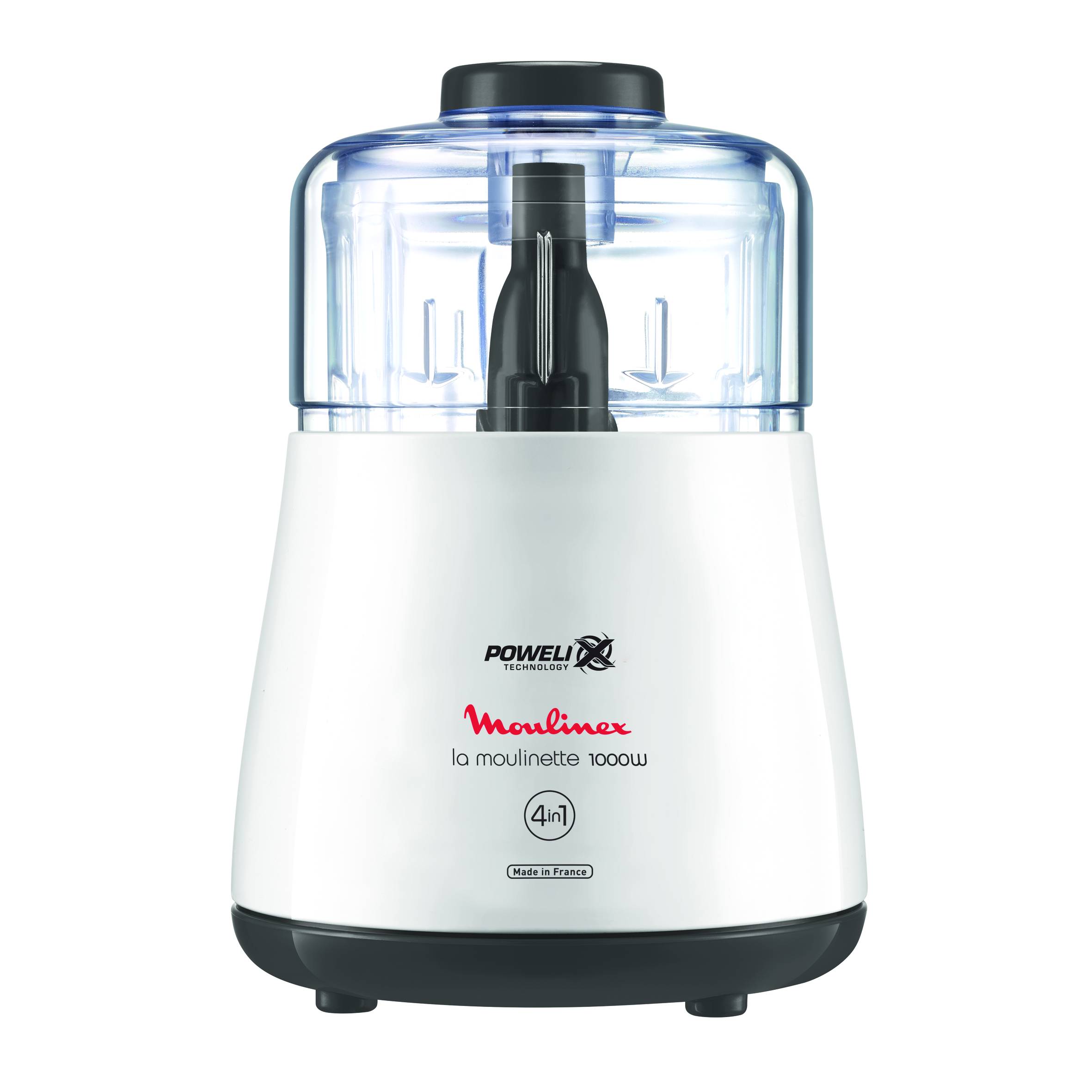 La Moulinette, Hachoir, Capacité 500 ml, Fonction 4 en 1, 1000 W, blanche