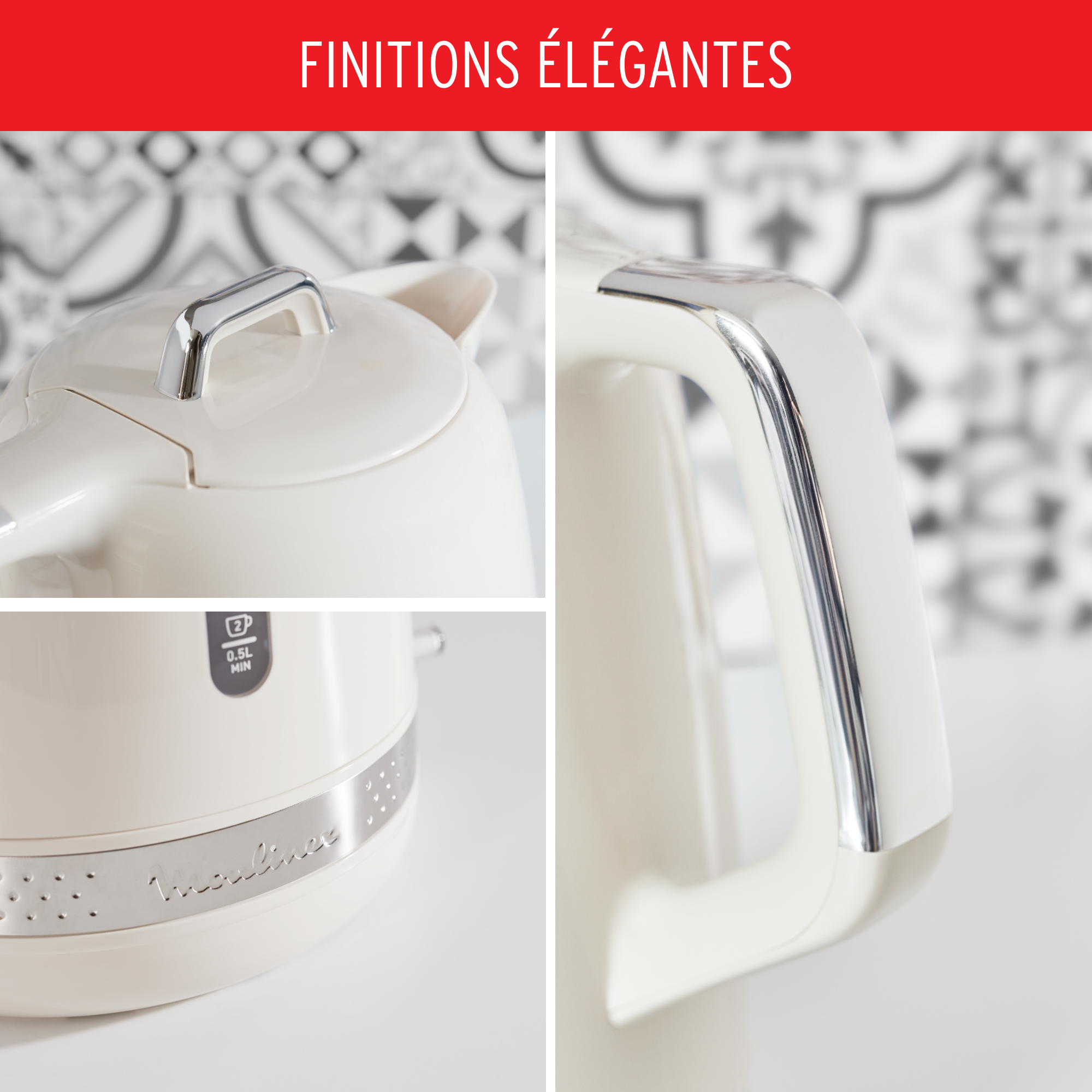 Bouilloire, Soleil, 1,7L, Ivoire