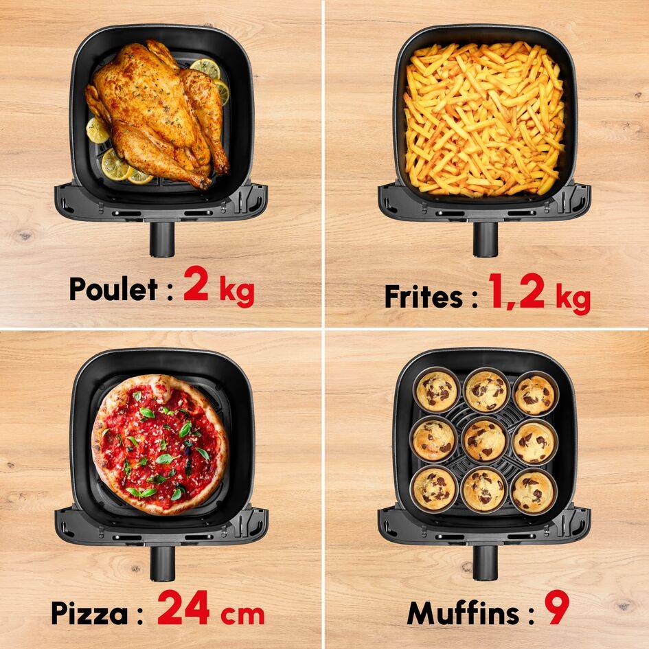 Easy Fry Mega Moulinex, friteuse sans huile, air fryer très grande capacité de 7.5 L, 8 programmes prédéfinis