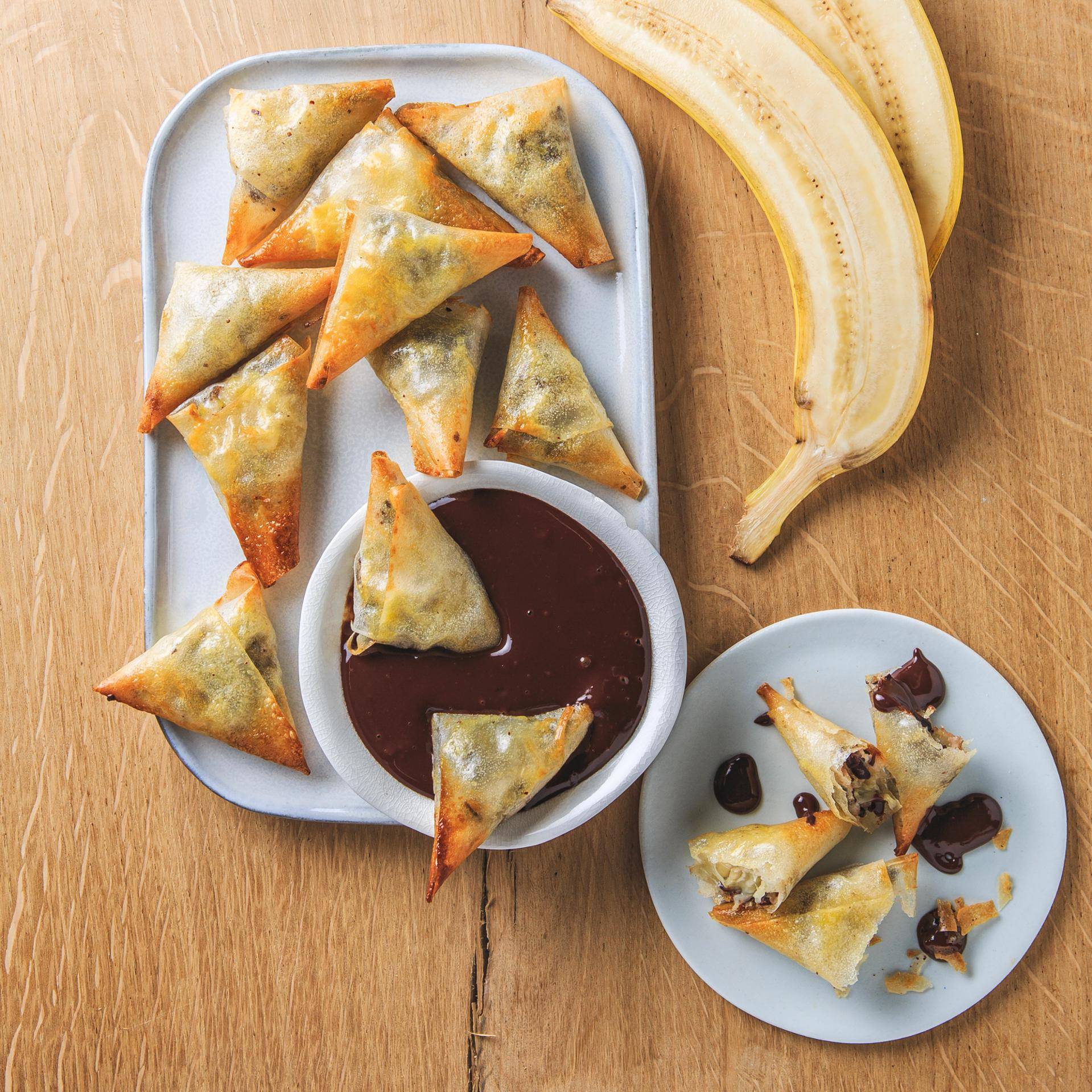 Samossas choco banane - Recette Easy Fry Mega | Moulinex