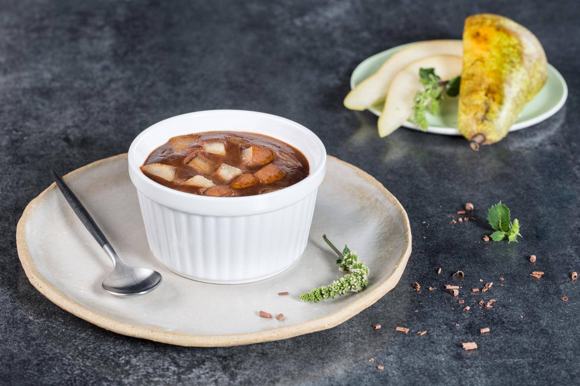 Flan poire chocolat caramel - Recette Cookeo V3 Mini | Moulinex