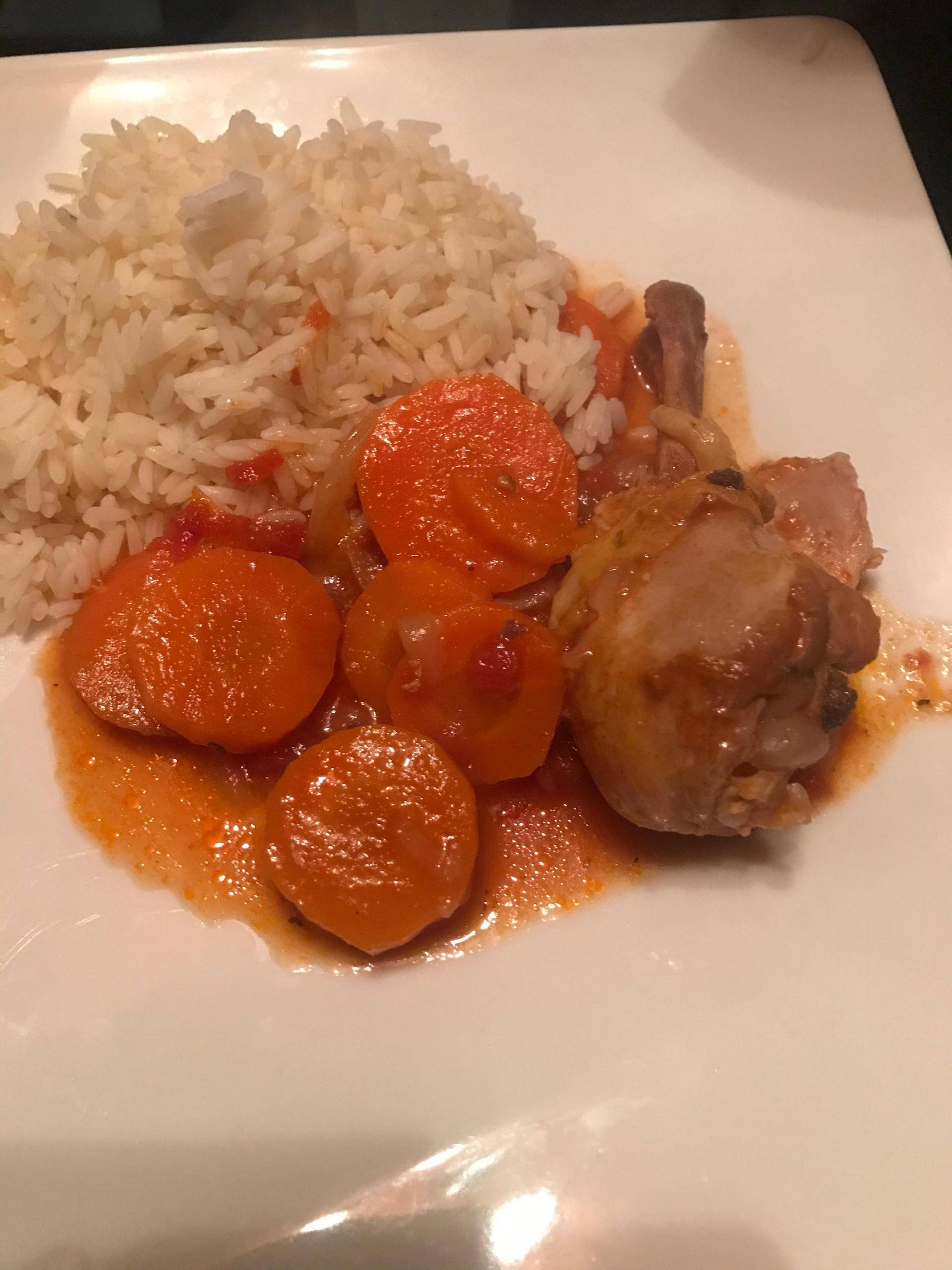 Cuisse poulet sauce tomate carotte - Recette Cookeo | Moulinex
