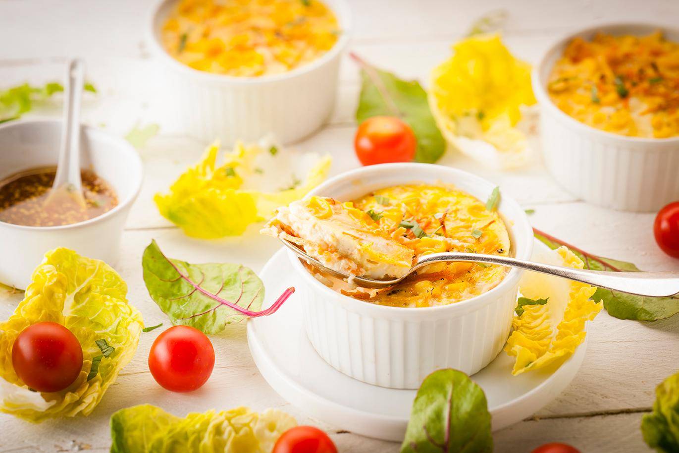 Clafoutis carotte maïs fromage - Recette Cookeo Mini | Moulinex