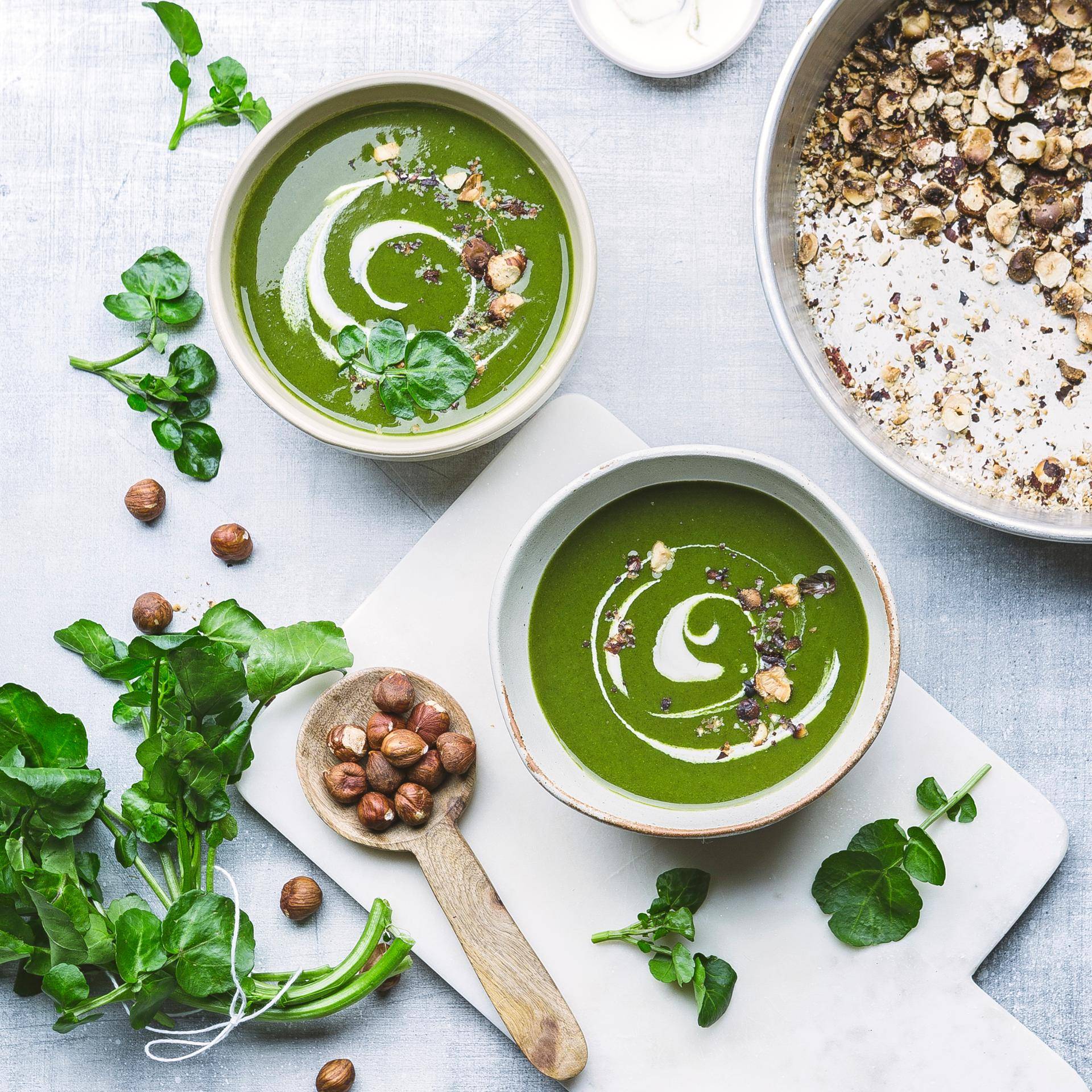 Velouté de cresson aux noisettes - Recette Companion | Moulinex