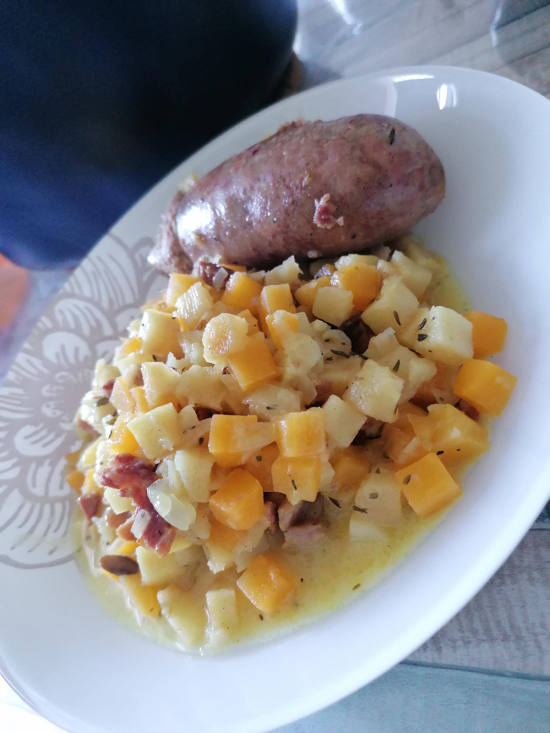 Brunoise de légumes anciens aux lardons et ses andouillettes - Recette Cookeo | Moulinex