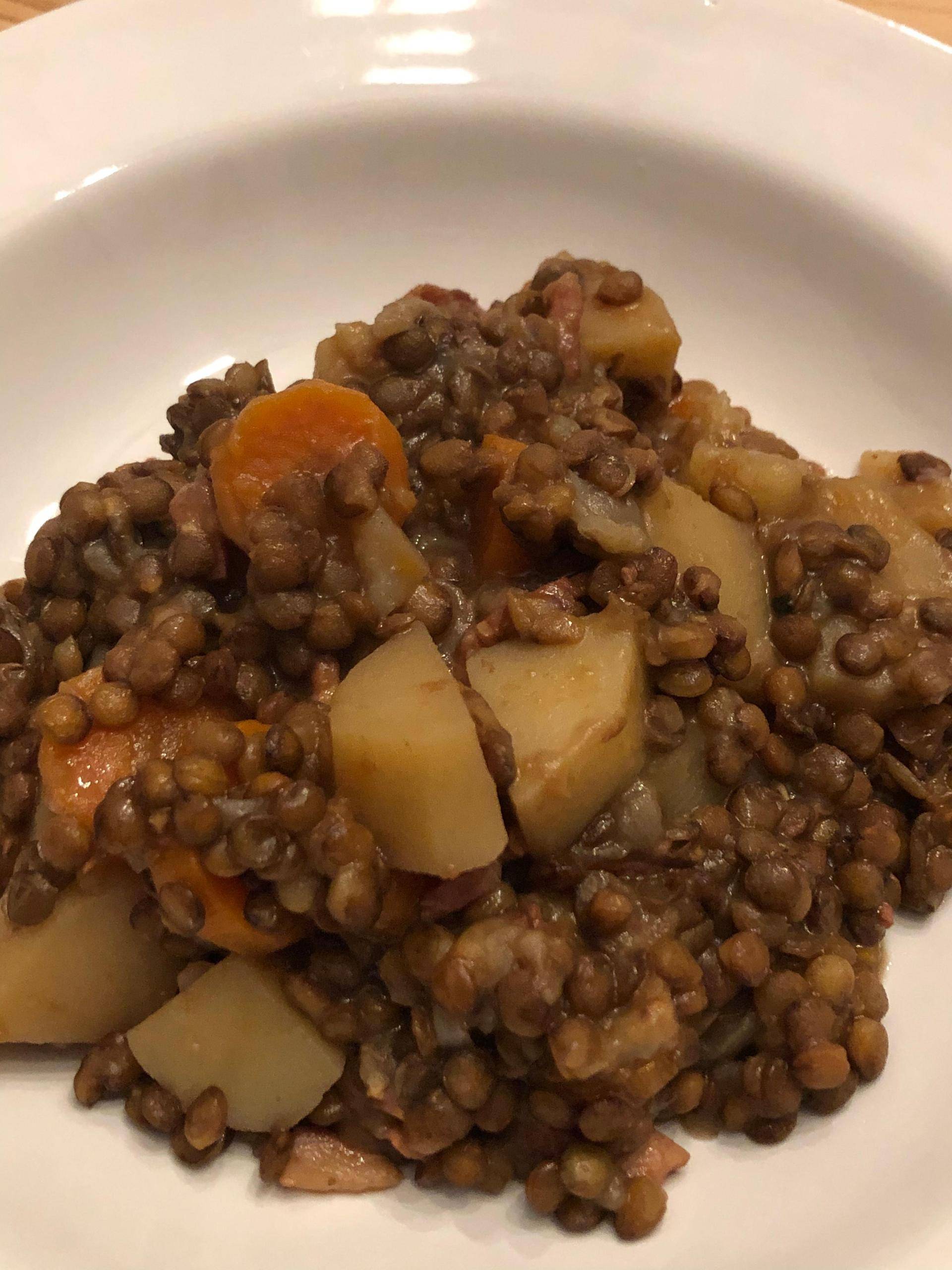Lentilles Carottes Pommes de terre Lardons - Recette Cookeo V3 | Moulinex