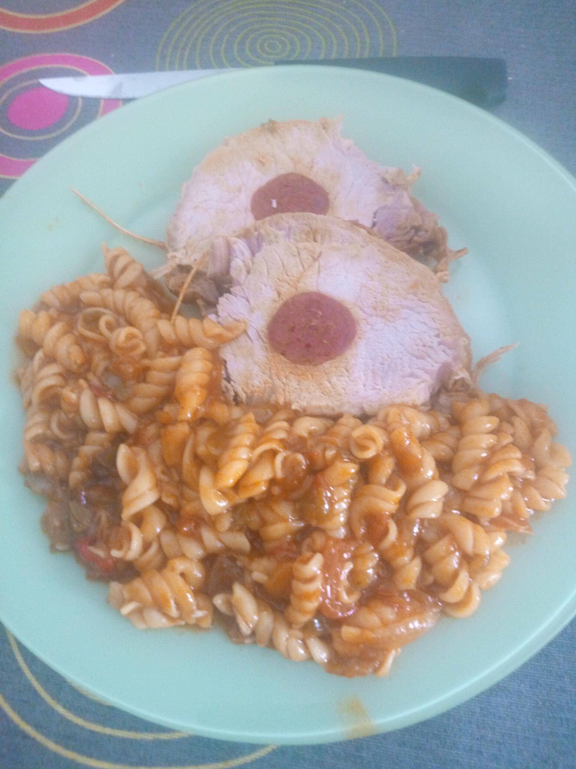 Rôti de porc chorizo poivrons - Recette Cookeo | Moulinex