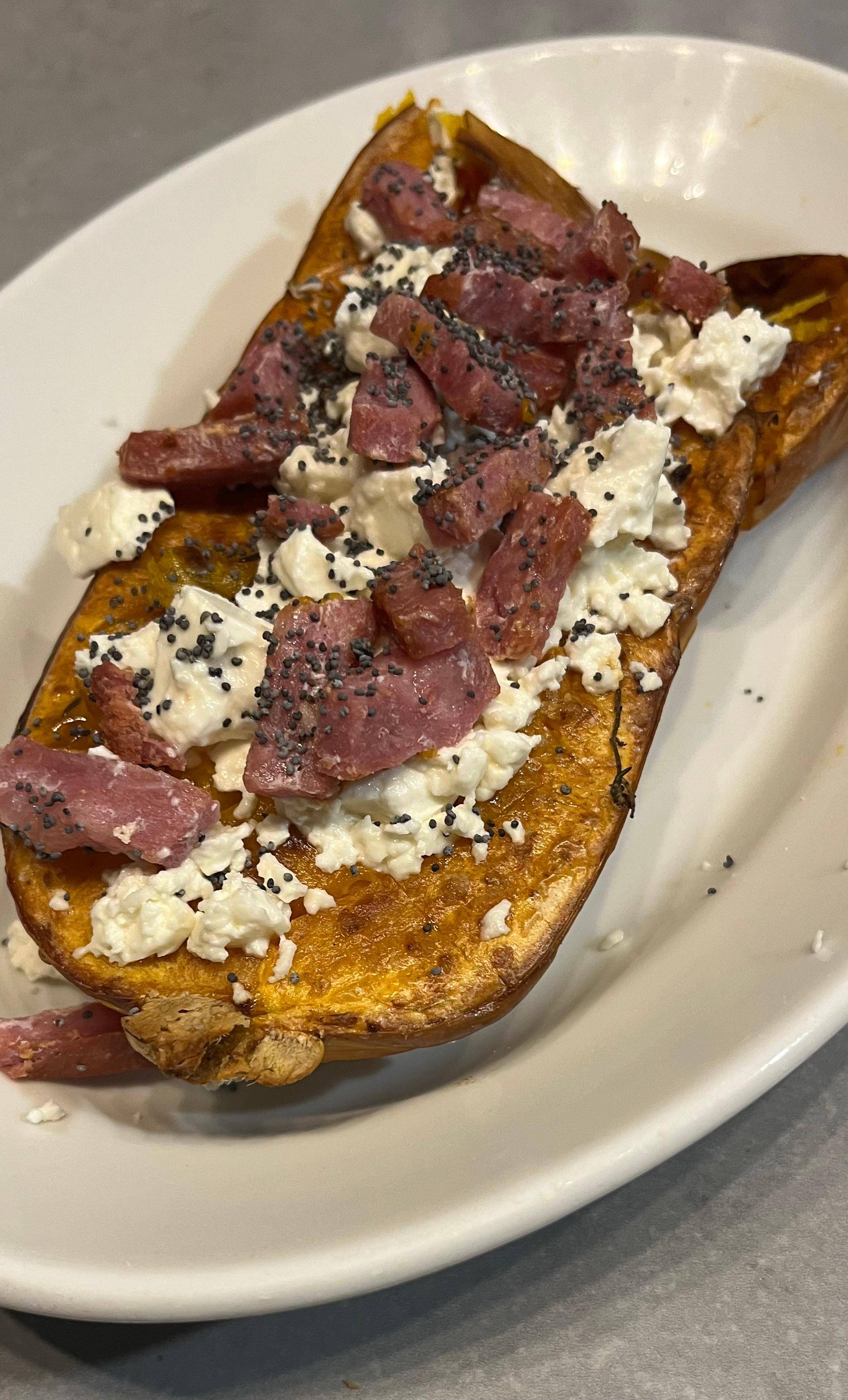 Butternut fêta lardons - Recette Dual EasyFry&Grill | Moulinex