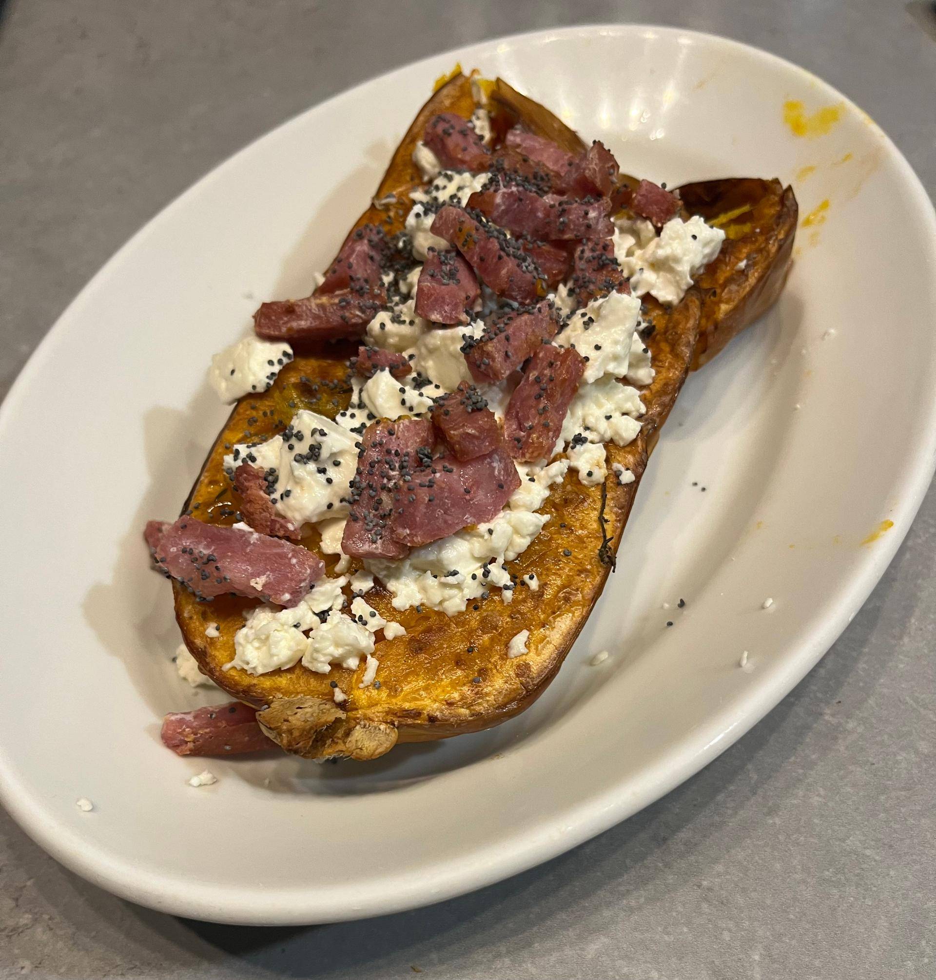 Butternut fêta lardons - Recette Dual EasyFry&Grill | Moulinex
