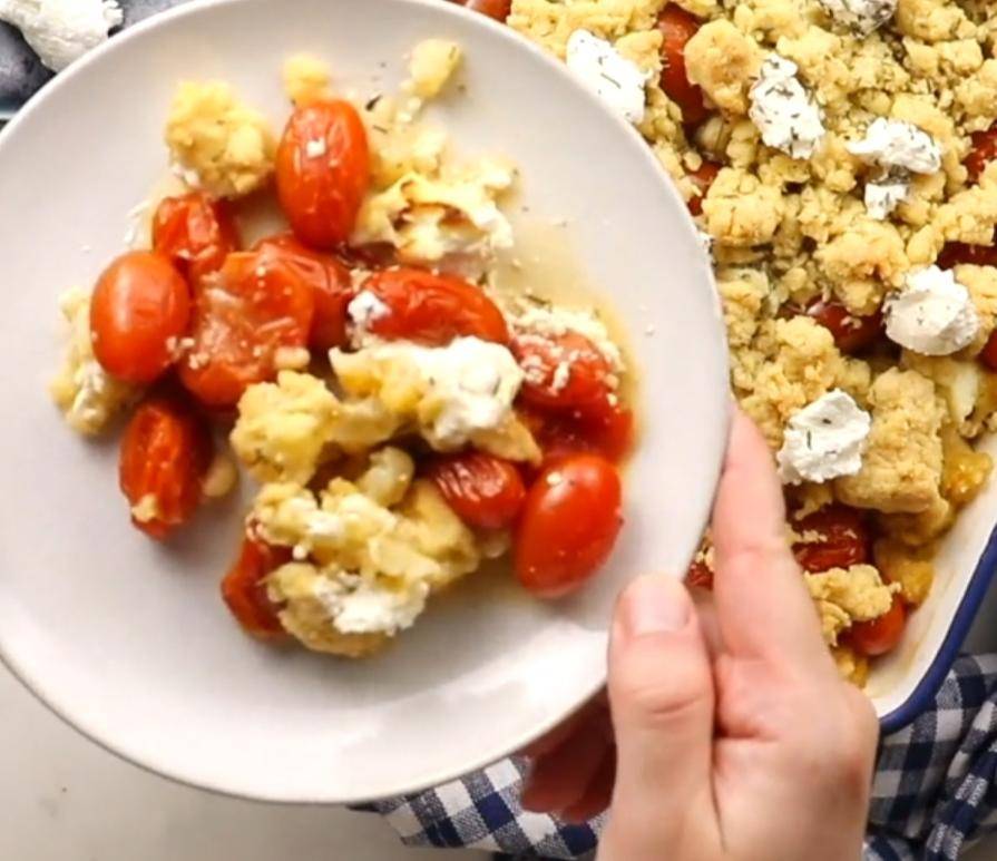 Crumble tomates cerises et chèvre frais - Recette Cookeo | Moulinex