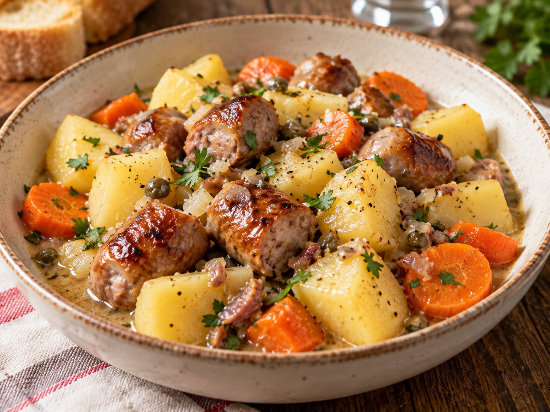 Saucisses de Toulouse et Pommes de Terre - Recette Cookeo 10in1 | Moulinex