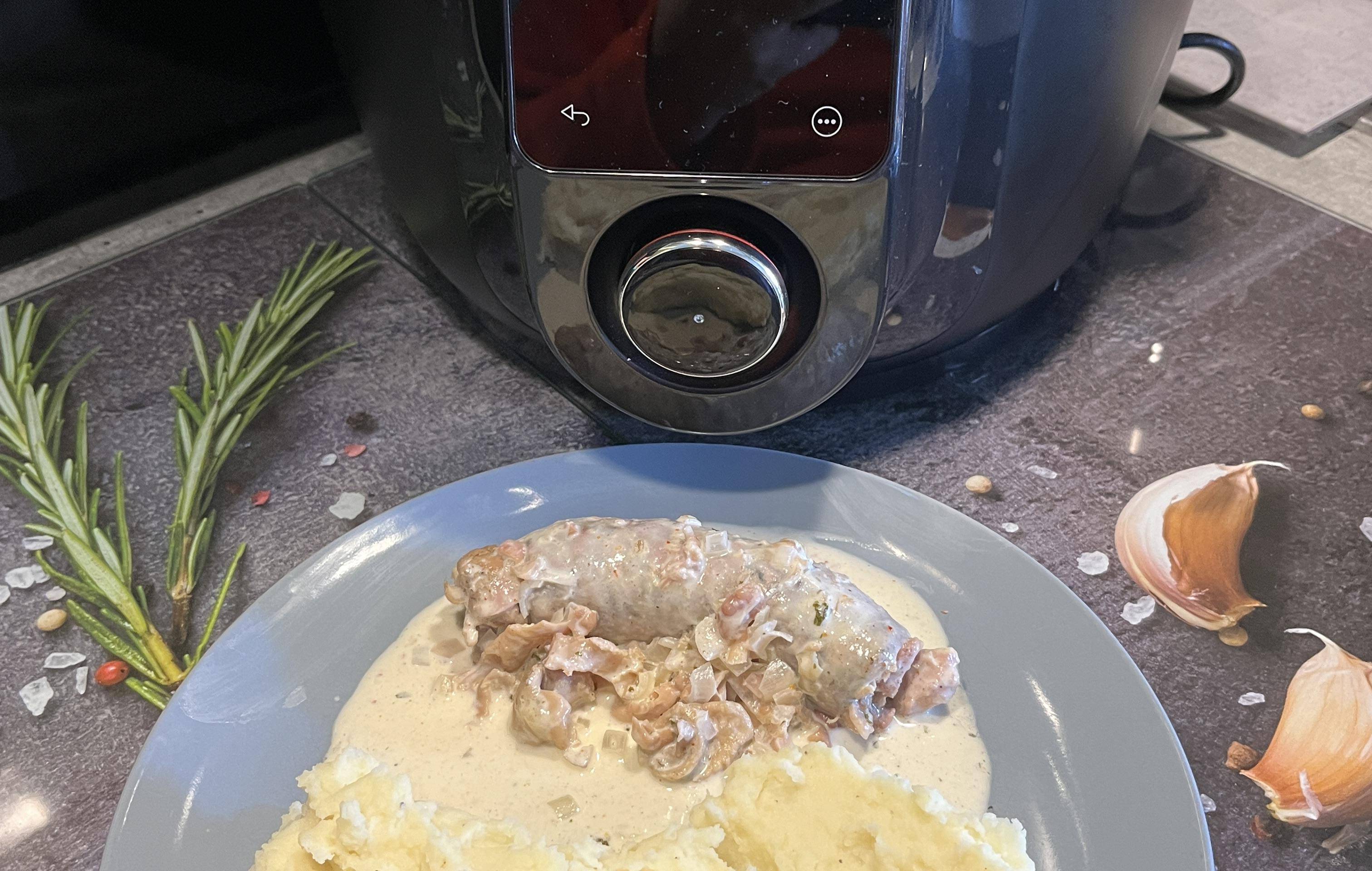 Andouillettes sauces échalote à la crème - Recette Cookeo Infinity Autostir | Moulinex