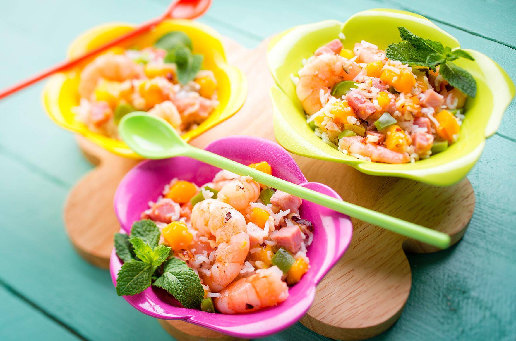 Salade de riz crevettes mangue - Recette Cookeo | Moulinex