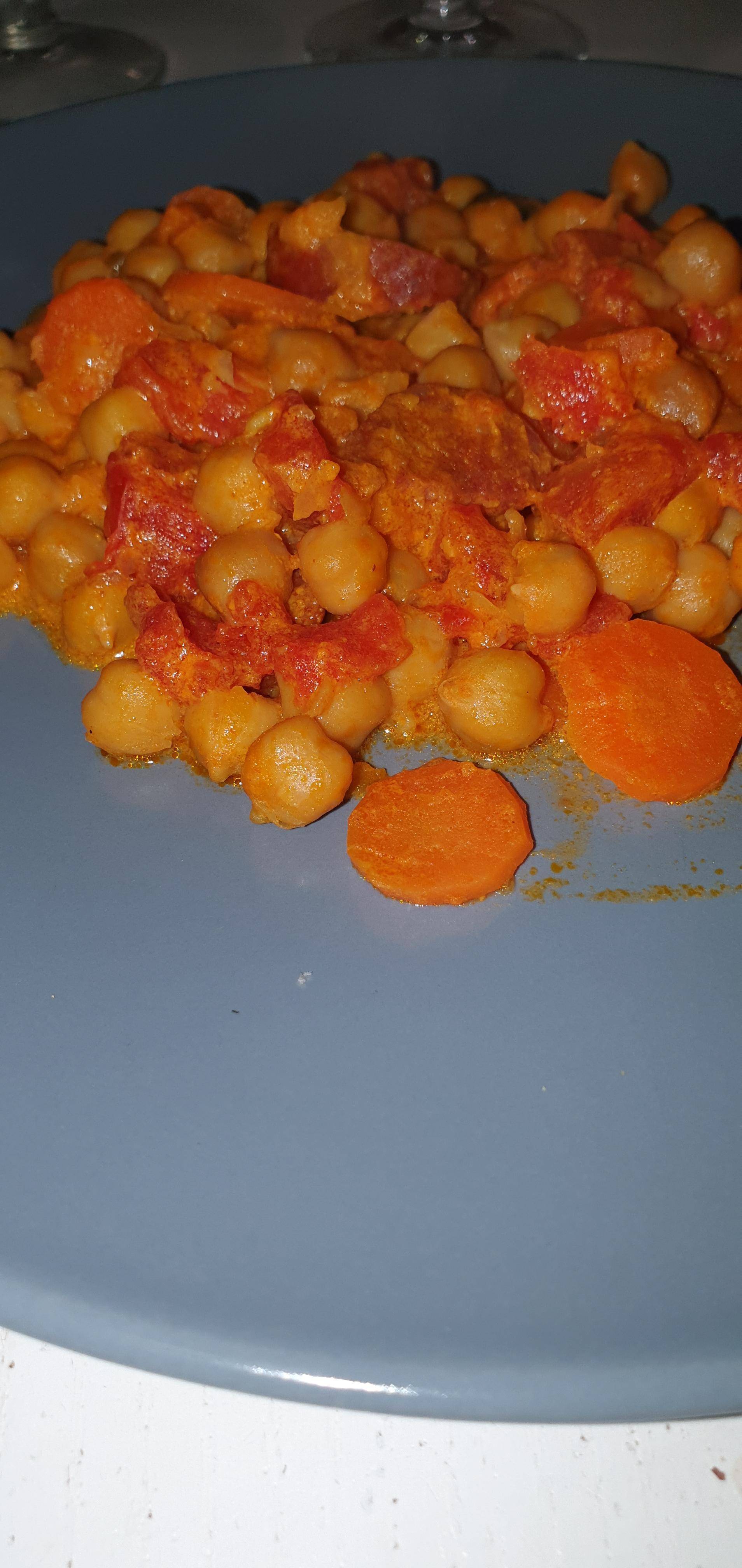 Pois chiches, carottes et chorizo - Recette Cookeo | Moulinex