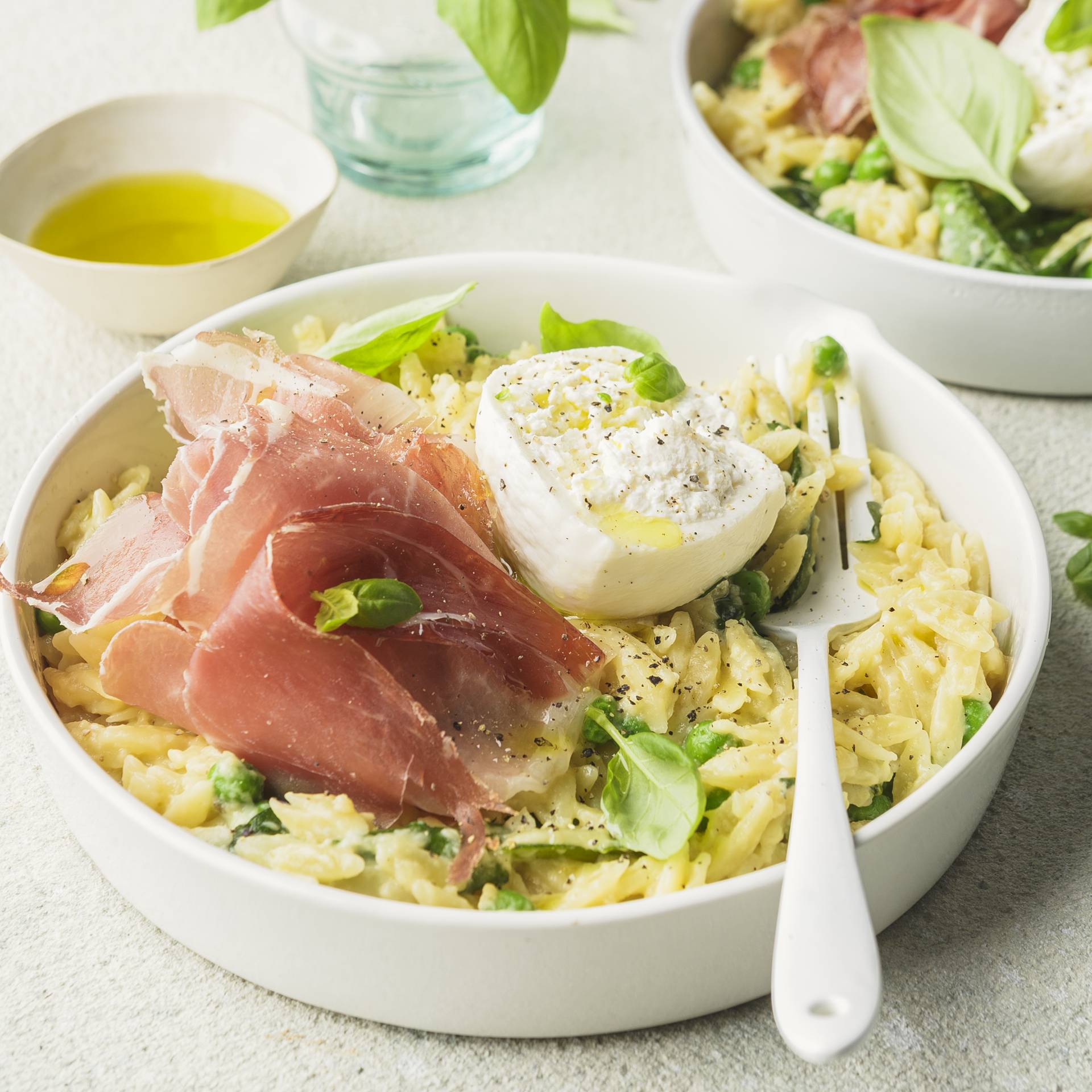 Orzo façon risotto, burrata - Recette Cookeo | Moulinex