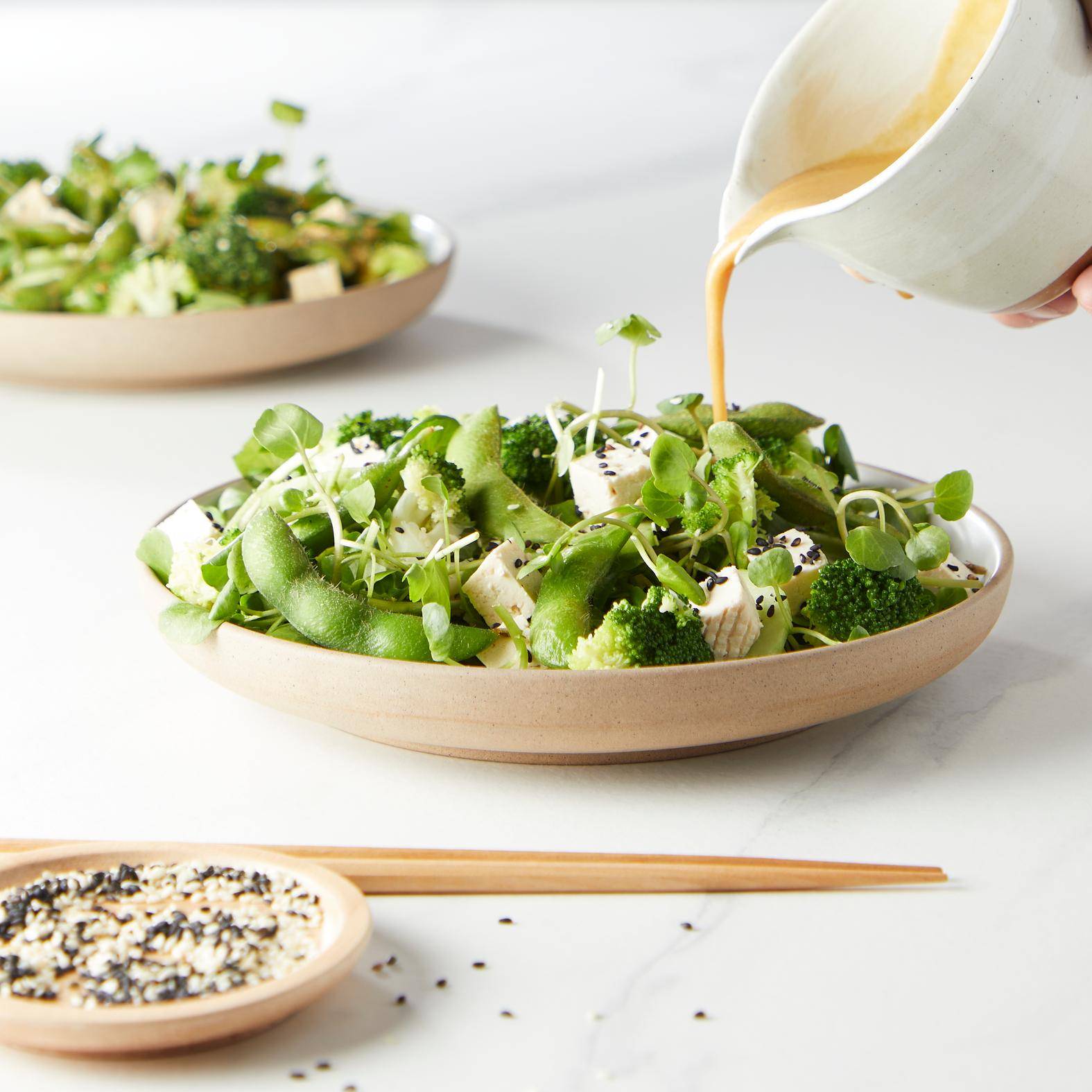 Salade de tofu et vinaigrette à la japonaise - Recette Perfectmix Cook | Moulinex