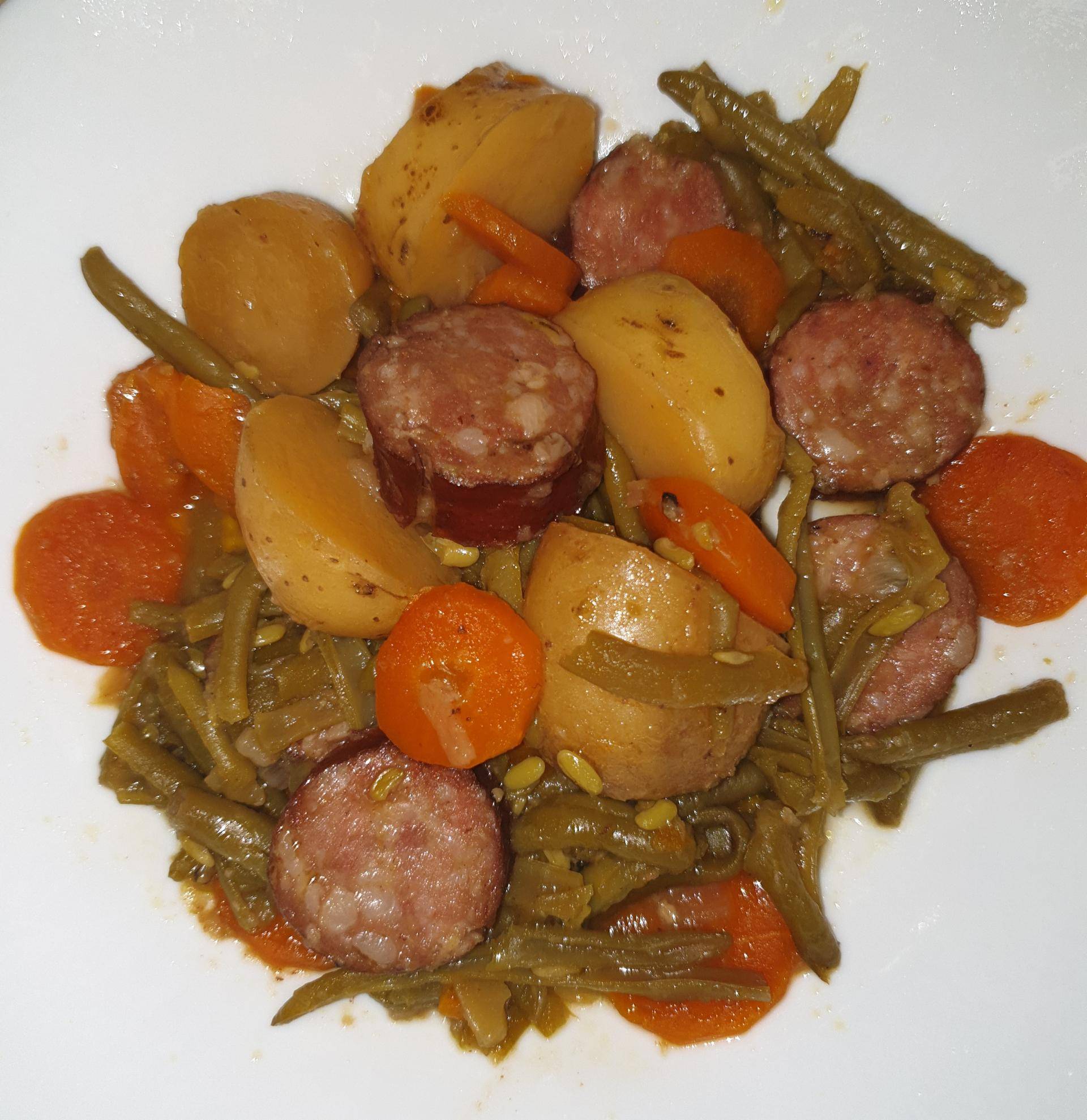 POÊLÉE de HARICOTS et SAUCISSE FUMÉE - Recette Cookeo | Moulinex