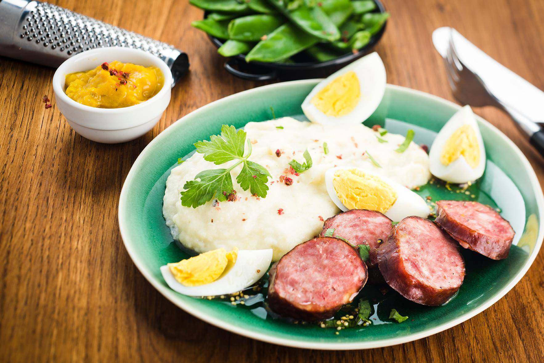 Bloemkoolpuree met ham en ei - Recette Cookeo | Moulinex