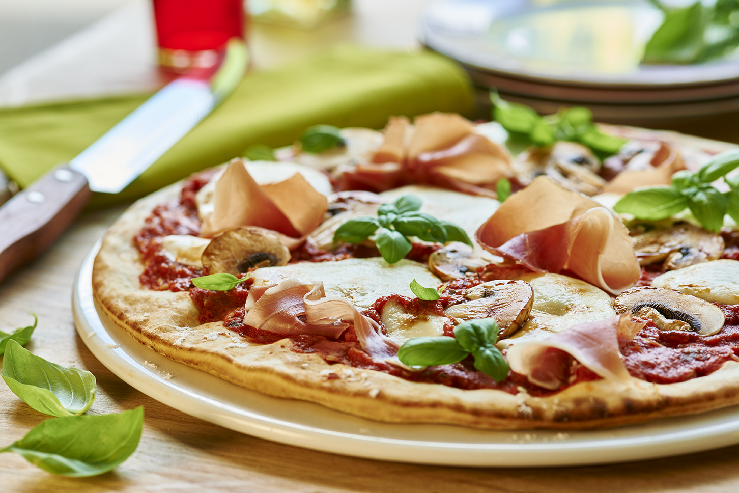 Pizza fraîche au jambon de pays - Recette Cook'in One | Moulinex