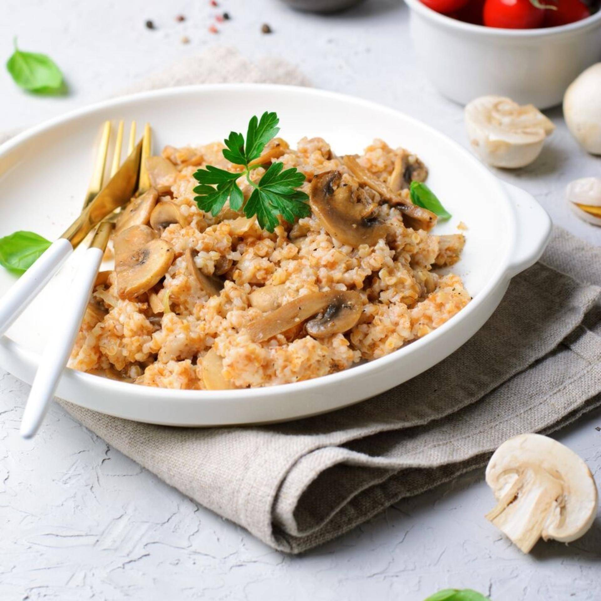 Risotto revisité au blé et champignons - Recette Companion Connect | Moulinex
