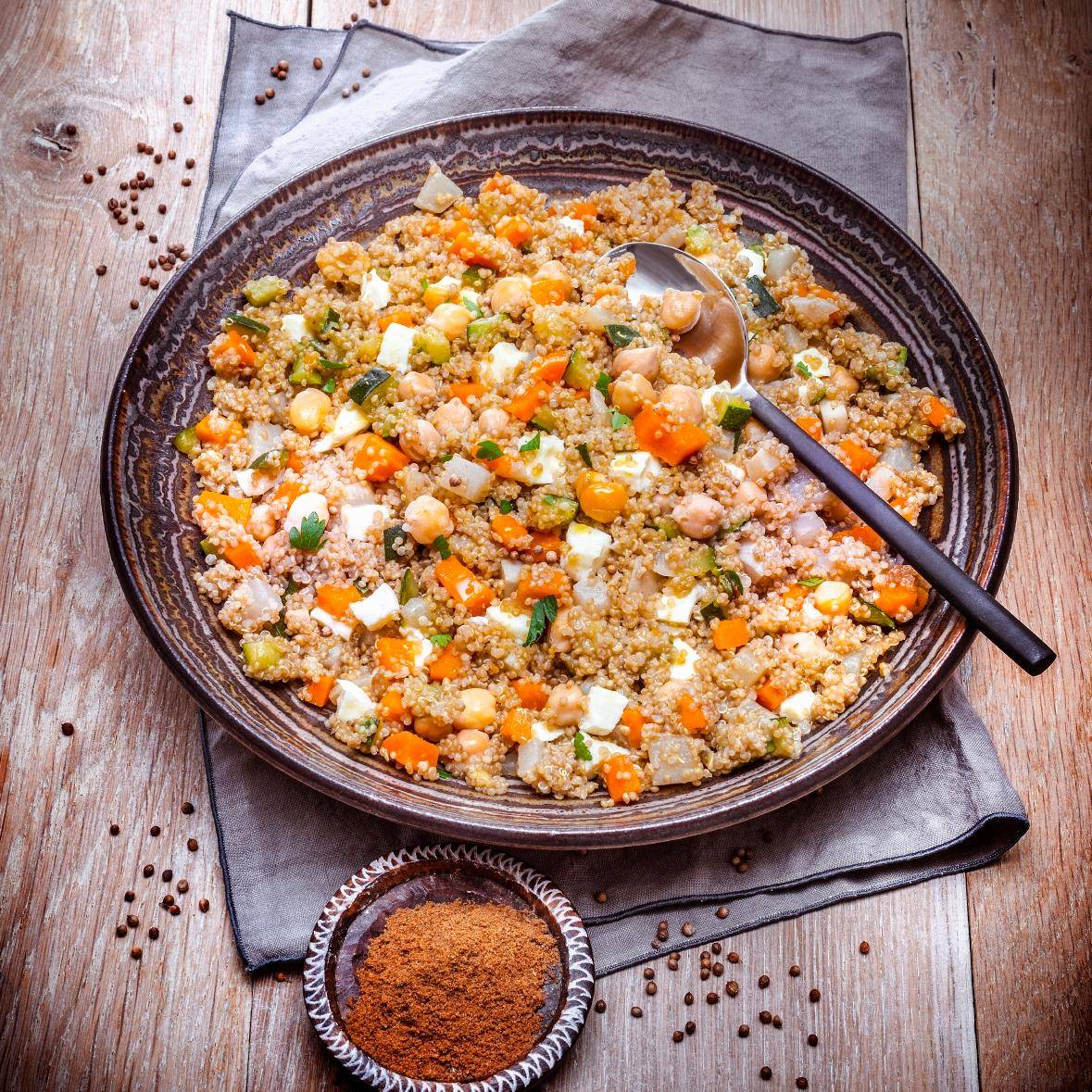 Quinoa aux légumes et pois chiches - Recette Companion | Moulinex