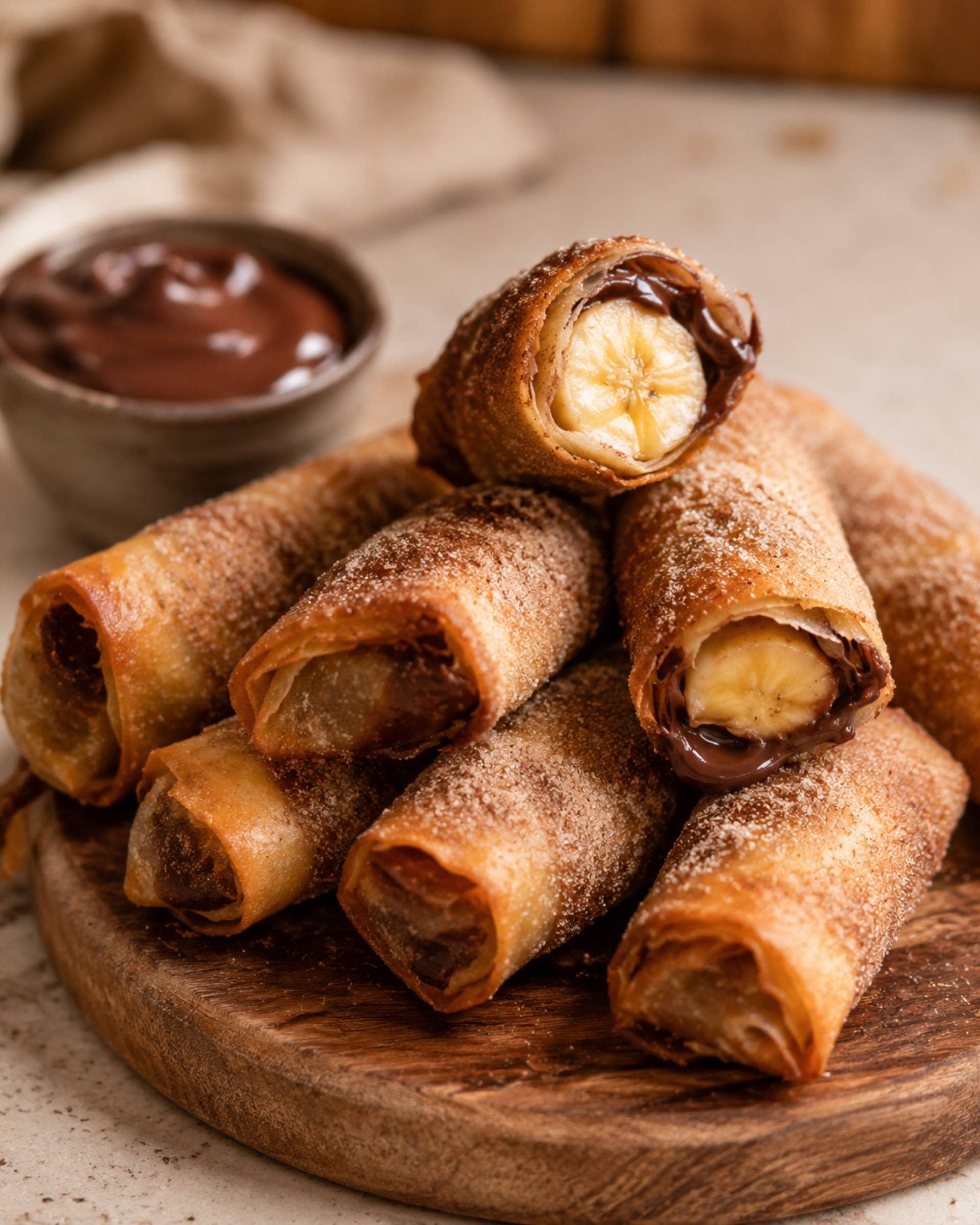Rouleaux de printemps à la banane et au chocolat - Recette Crisp&Go 3P | Moulinex