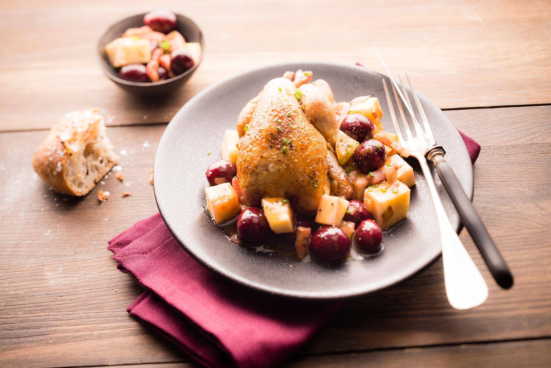 Cailles raisins et vin jaune - Recette Cookeo | Moulinex