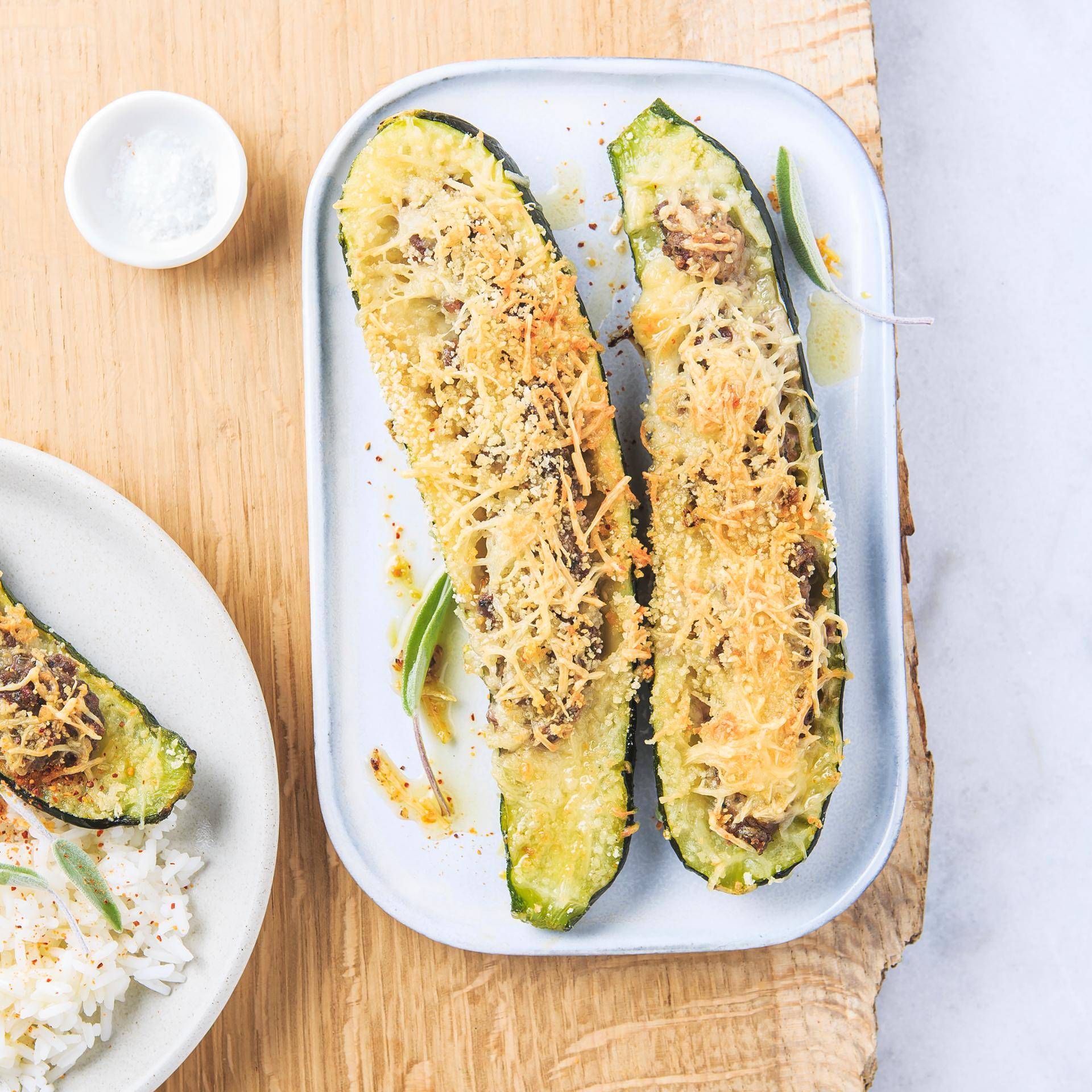 Courgettes gevuld met groenten - Recette Dual EasyFry&Grill | Moulinex