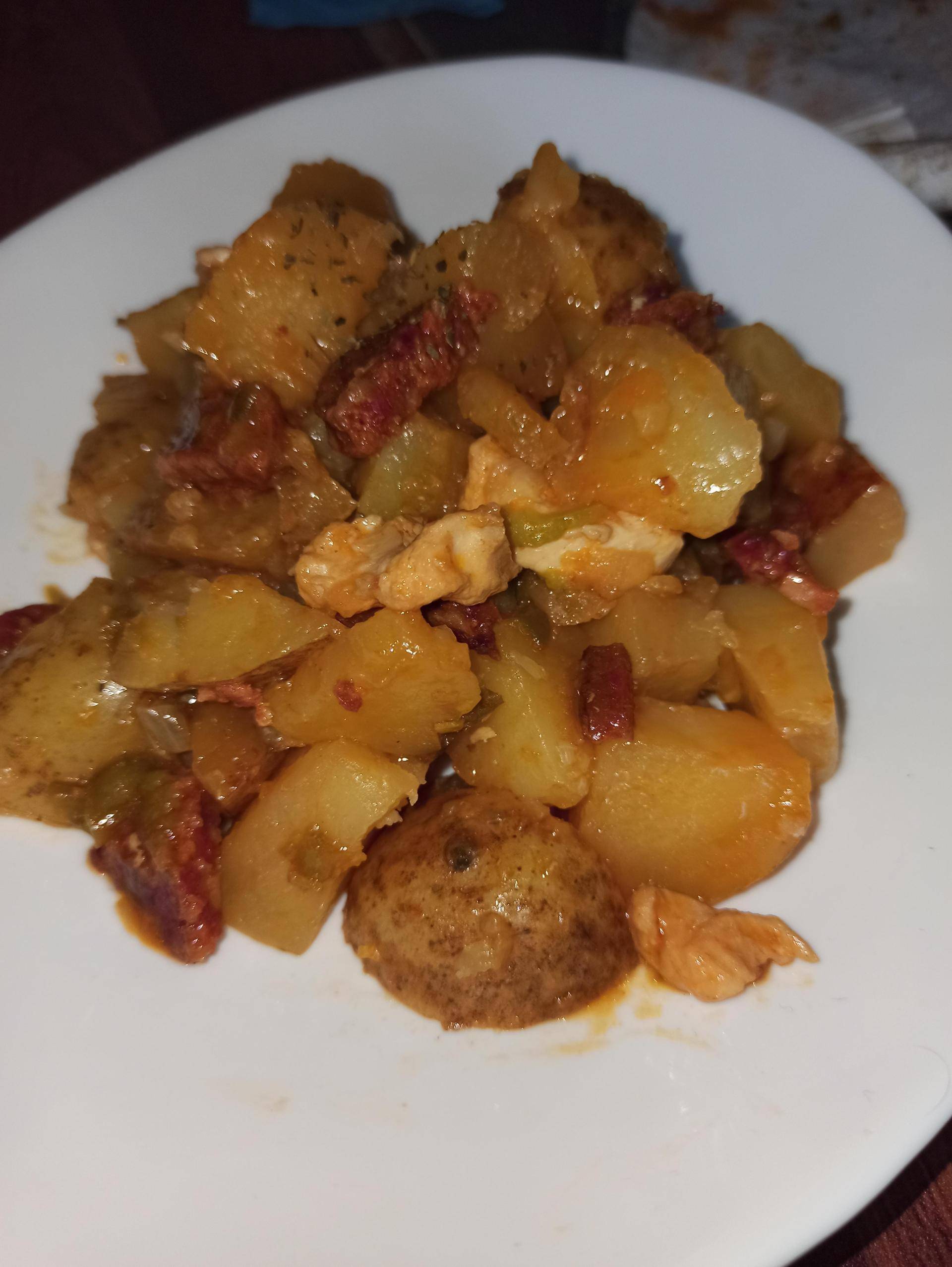 One pot pomme de terre poulet chorizo - Recette Cookeo | Moulinex