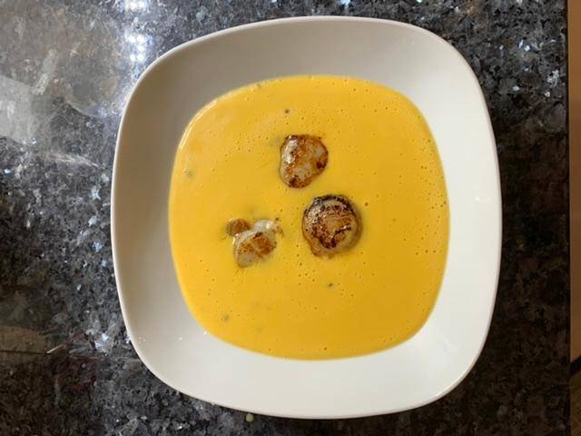 Crème de potiron et Saint-Jacques - Recette Companion Connect XL | Moulinex