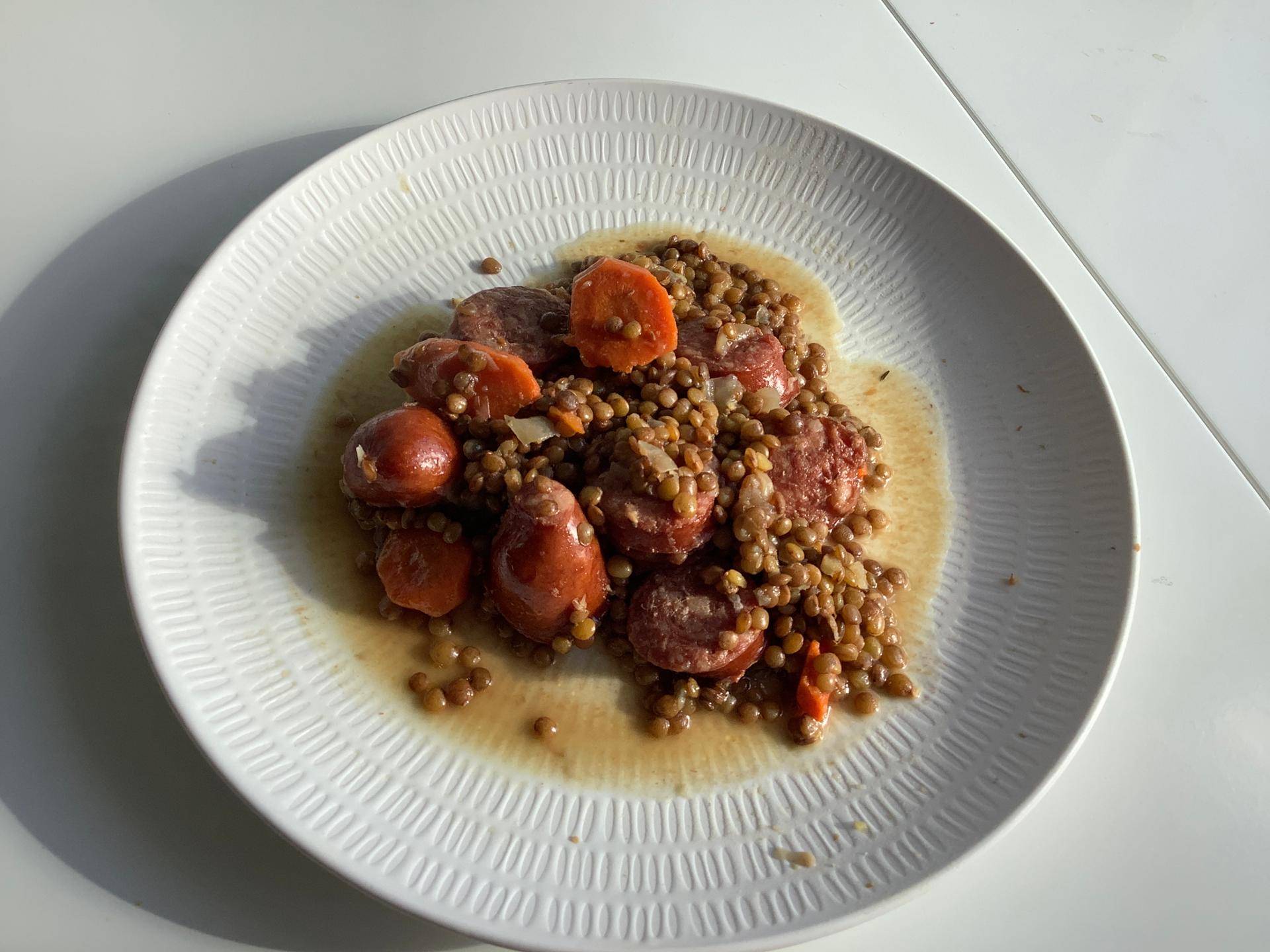 Saucisse lentilles : un classique ! - Recette Cookeo | Moulinex