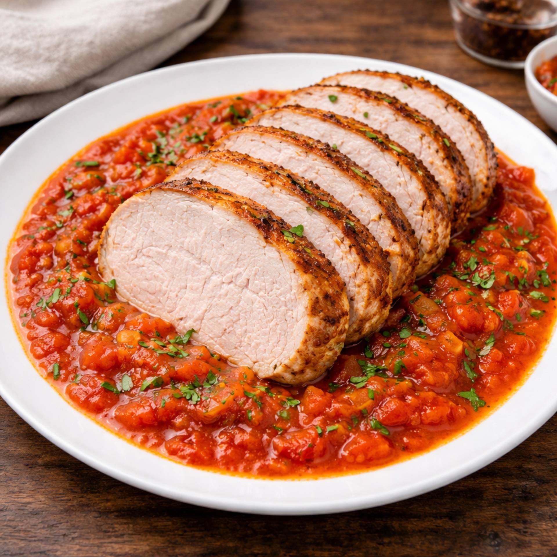 Rôti de porc sur son lit de sauce tomate - Recette Cookeo 10in1 | Moulinex