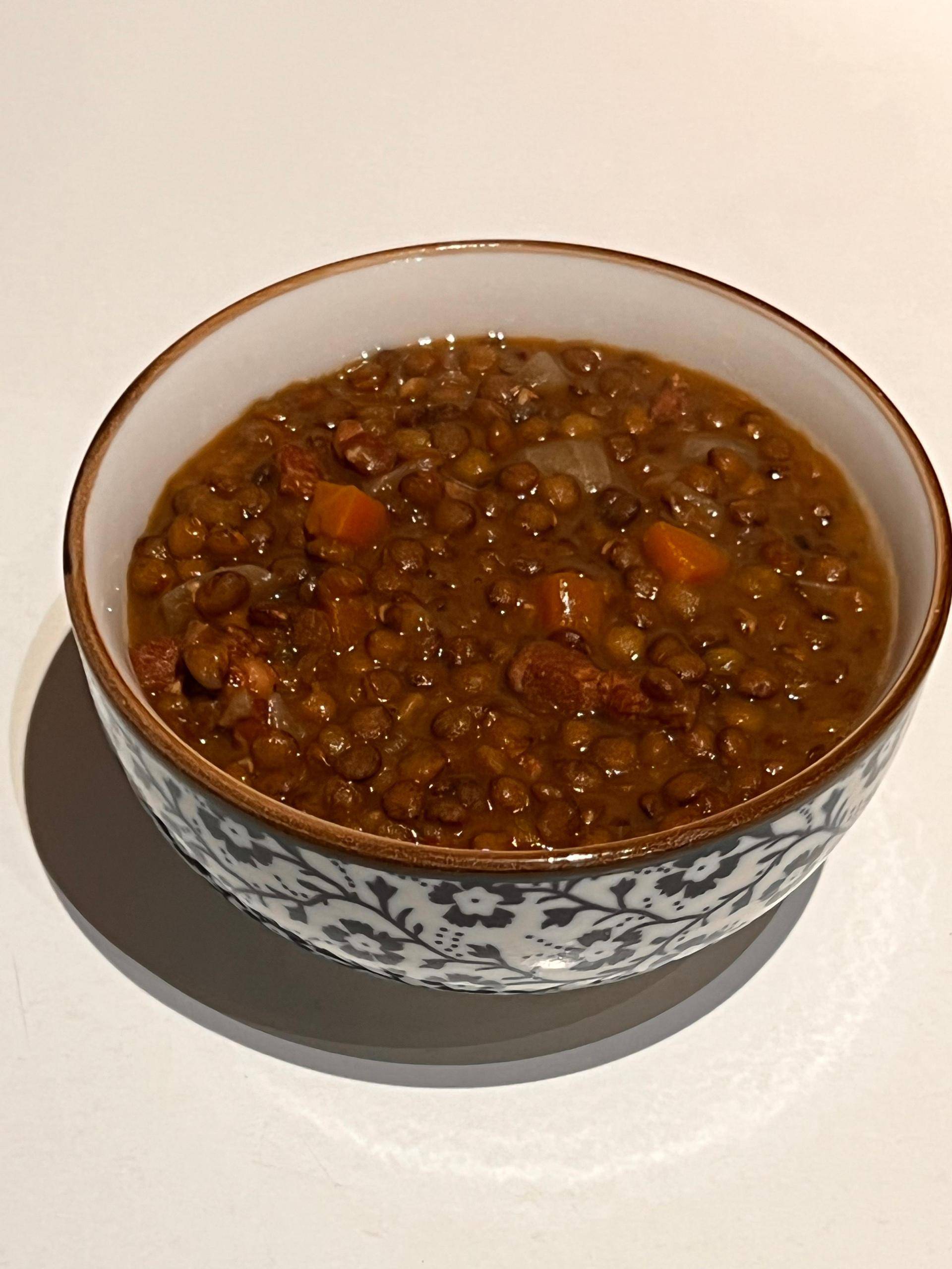 Lentilles carottes lardons - Recette Cookeo V3 | Moulinex