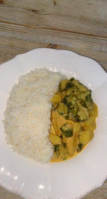 Riz & suprême de poulet et sa sauce champignons épinard pomme de terre crème - Recette Cookeo V3 | Moulinex