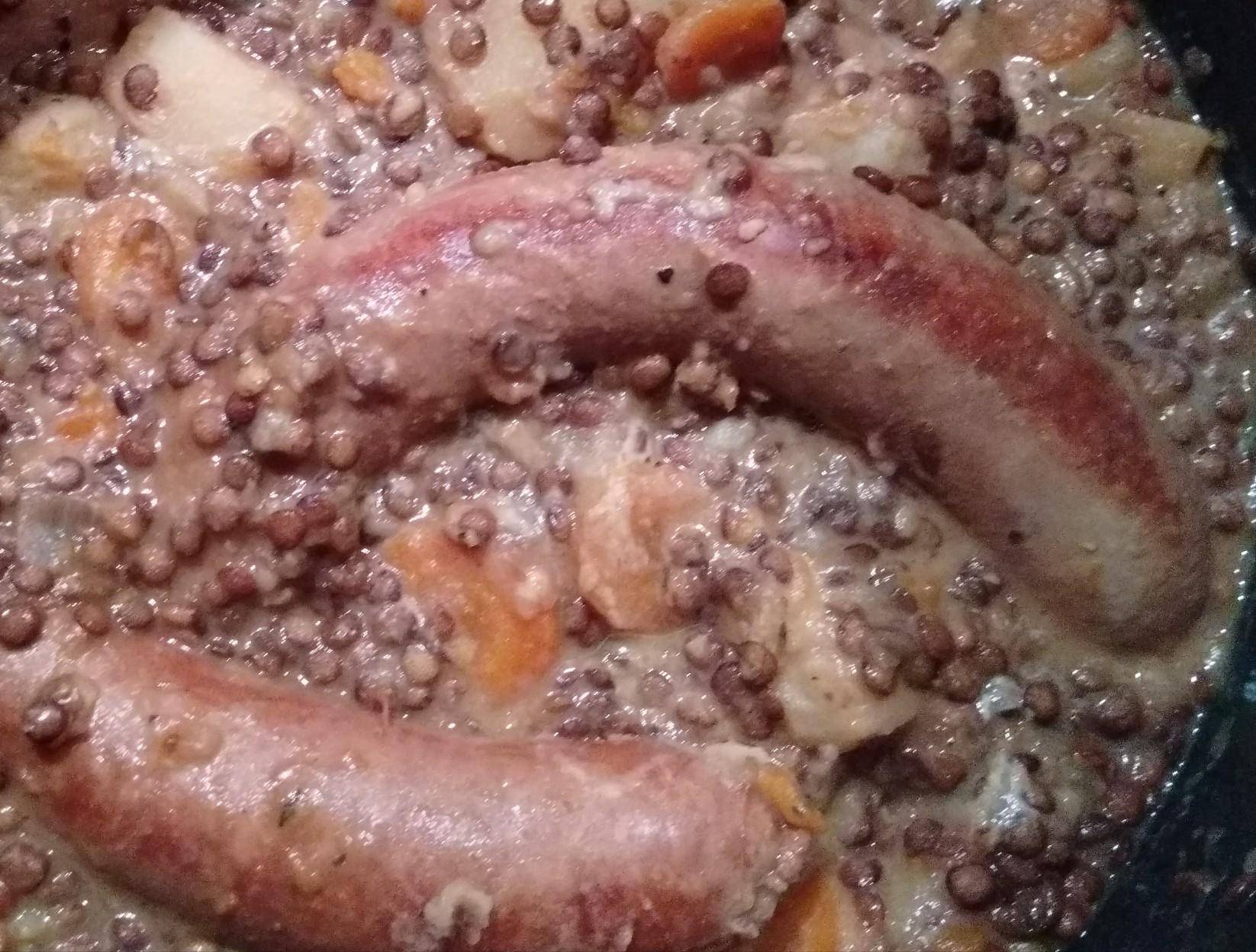Saucisses de Toulouse aux lentilles et petits légumes - Recette Cookeo | Moulinex
