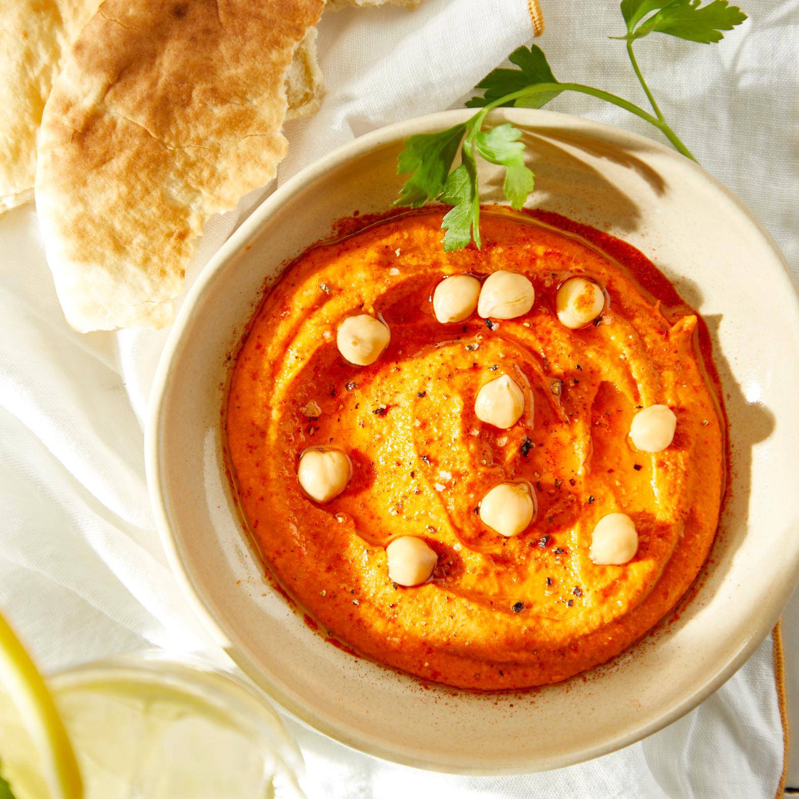 Dip houmous aux poivrons rouges grillés - Recette Blend up | Moulinex