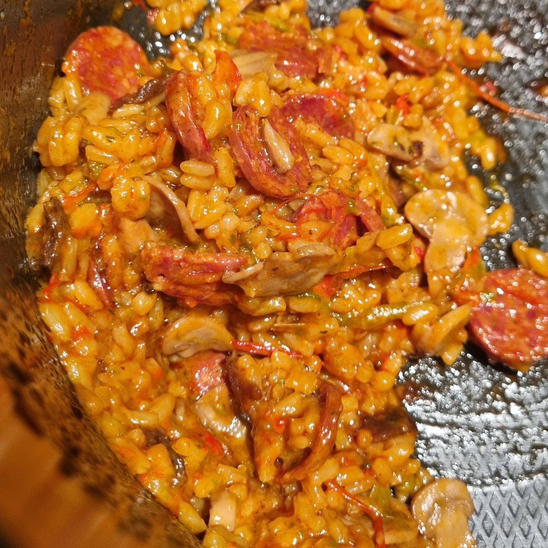 Risotto poivrons champignons chorizo - Recette Cookeo | Moulinex