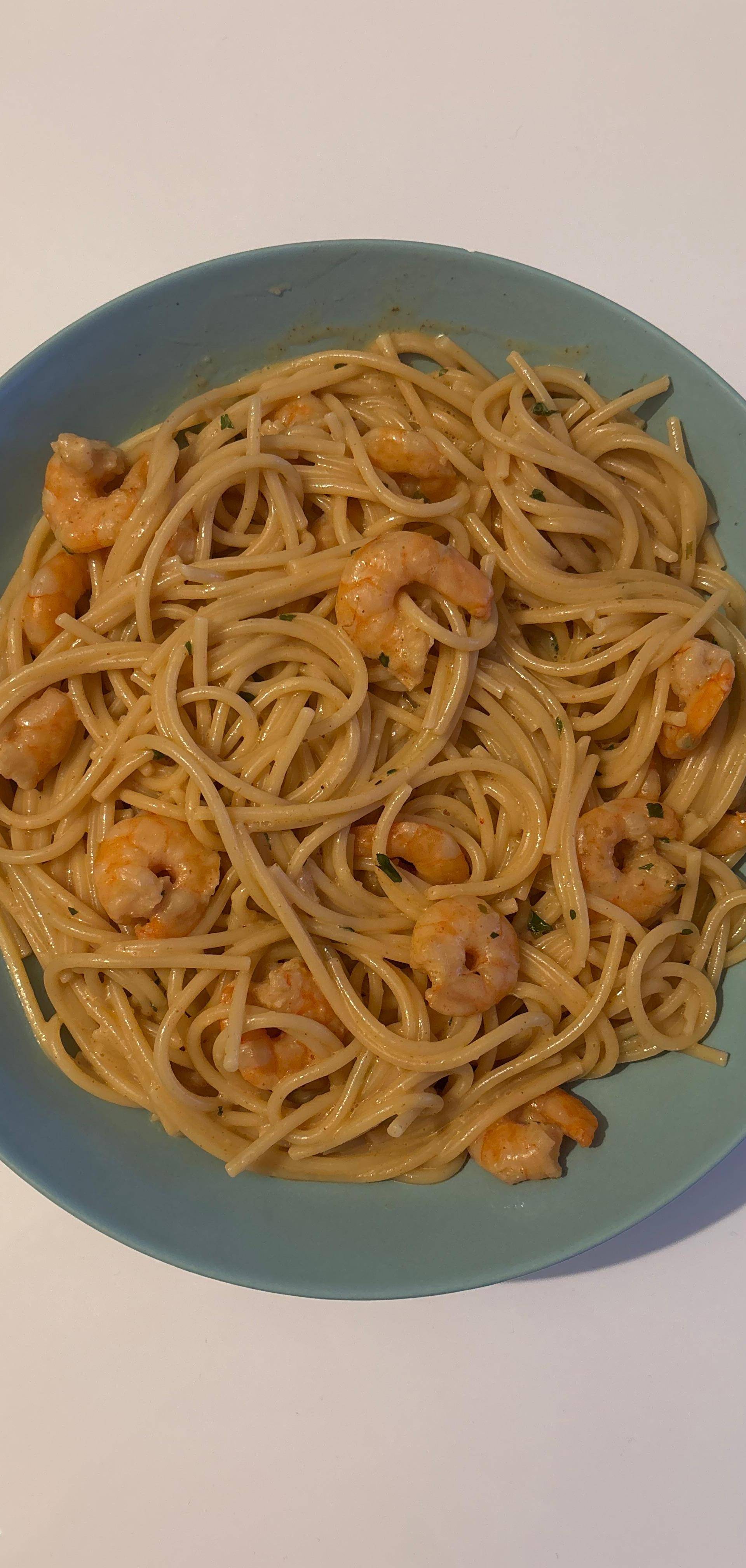 Spaghetti crevettes à l’ail - Recette Cookeo | Moulinex