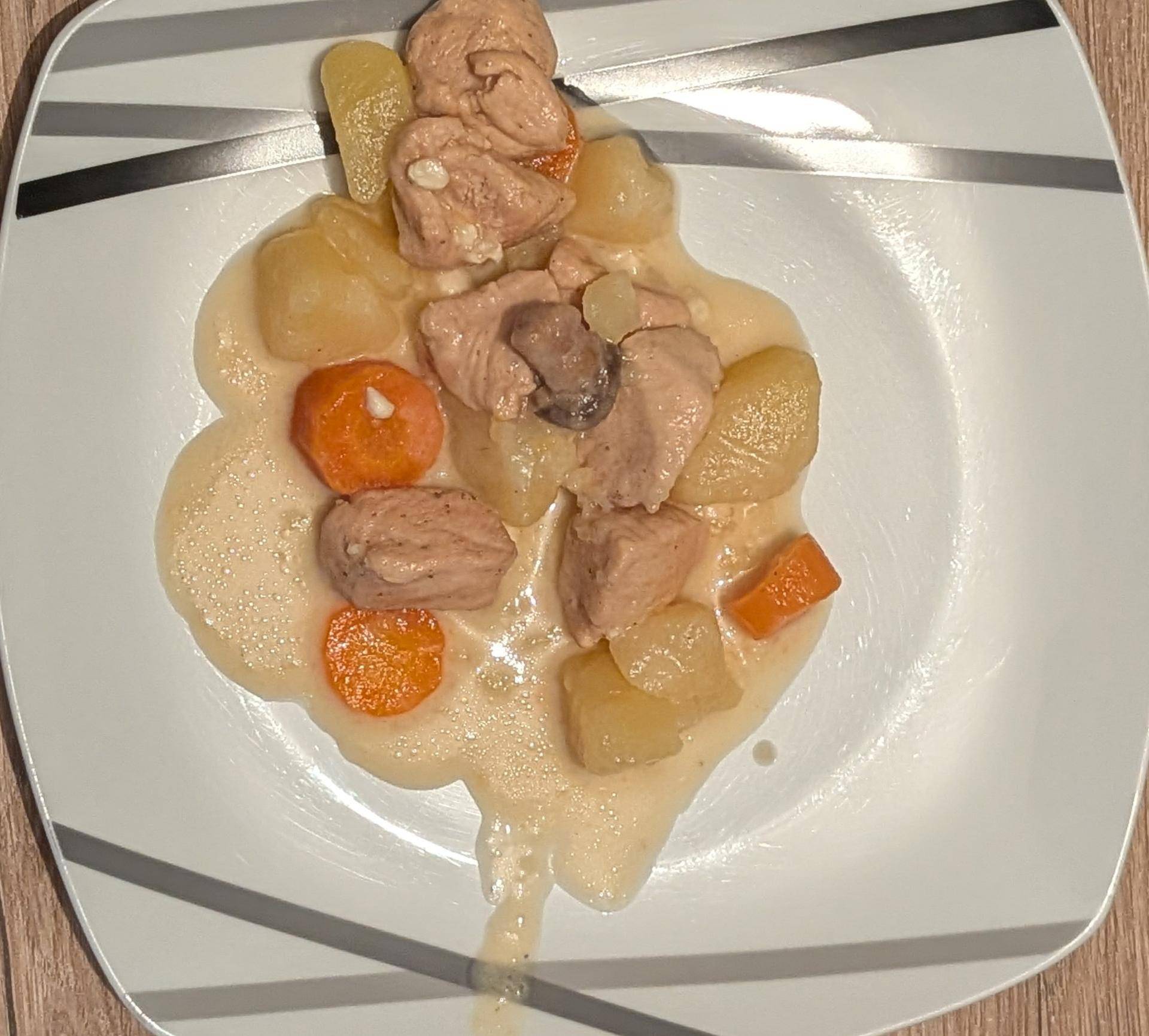 Filet de poulet façon blanquette - Recette Cookeo Infinity Autostir | Moulinex