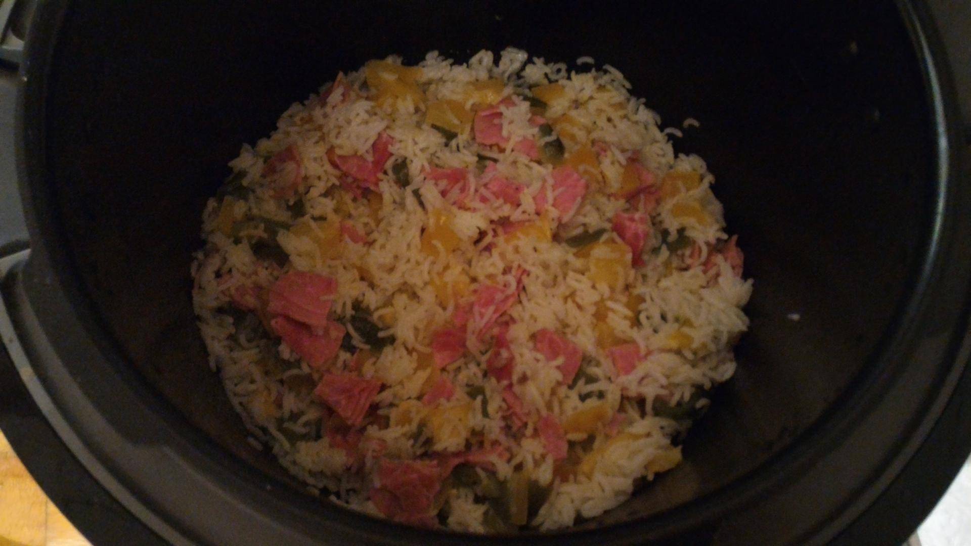 Riz aux poivrons et jambon - Recette Cookeo | Moulinex