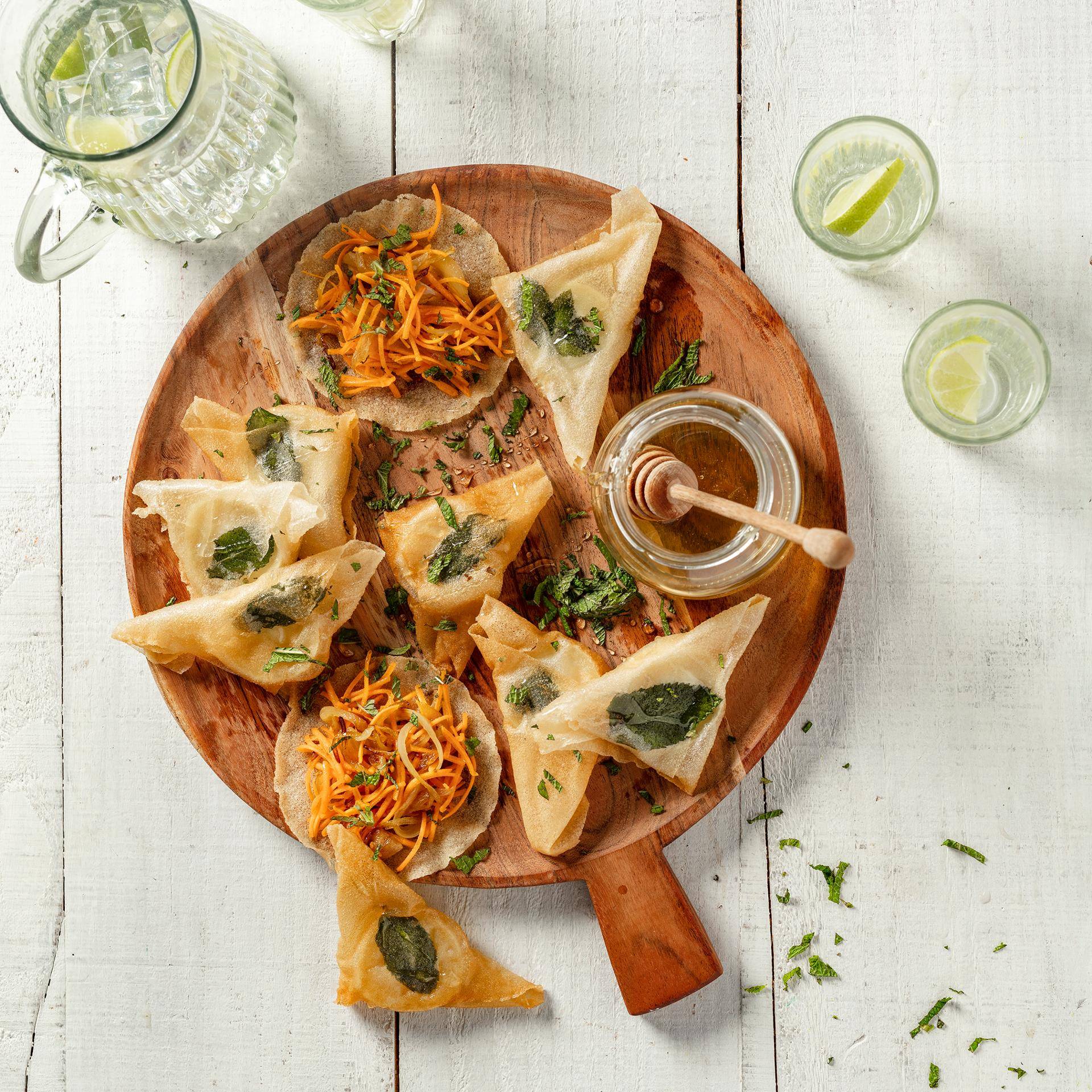 Briwattes au chèvre frais, au miel et à la menthe - Recette Fours | Moulinex