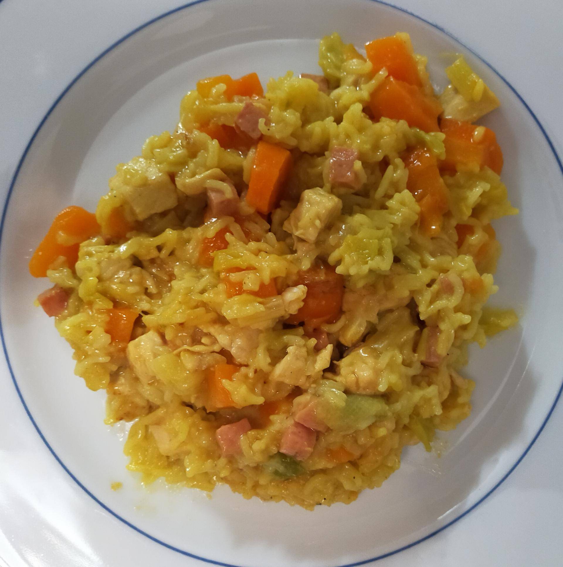 One pot rice au poulet, jambon, carottes et poireaux - Recette Cookeo | Moulinex