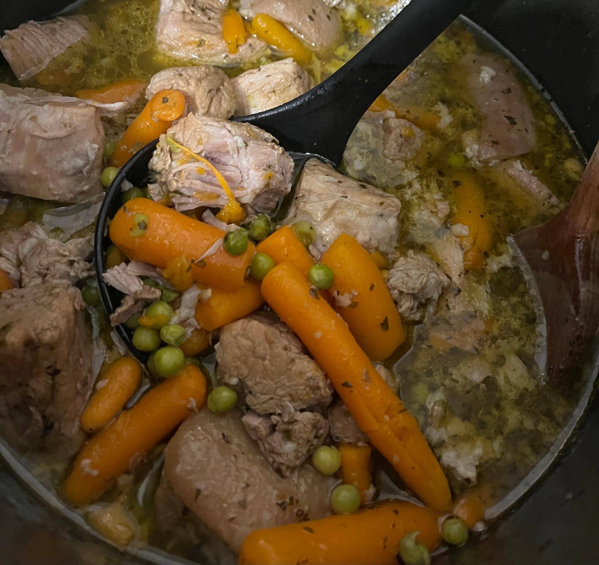 Rouelle de porc avec petit pois carottes - Recette Cookeo | Moulinex