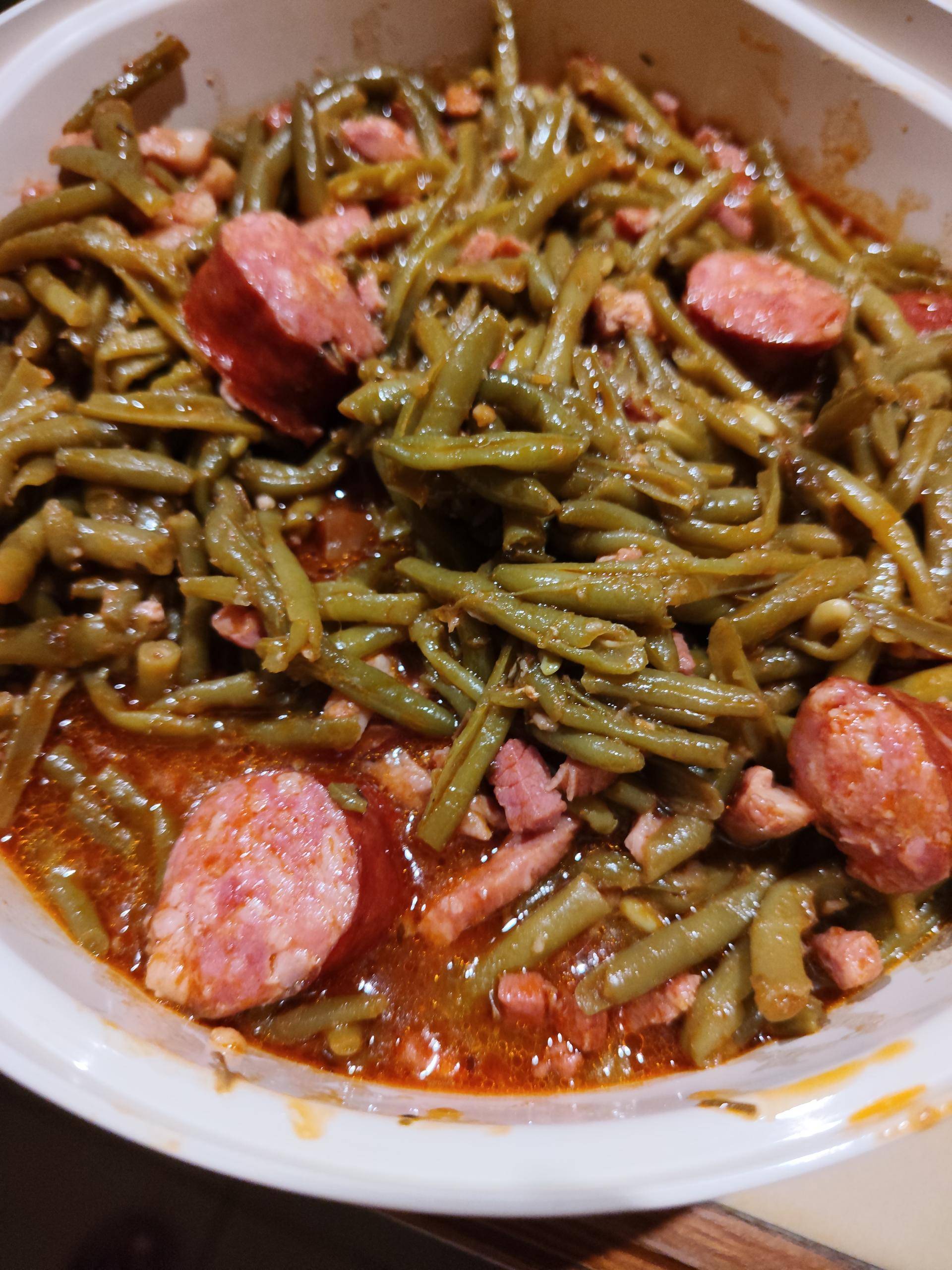 Haricots verts et saucisses fumées - Recette Cookeo V3 | Moulinex
