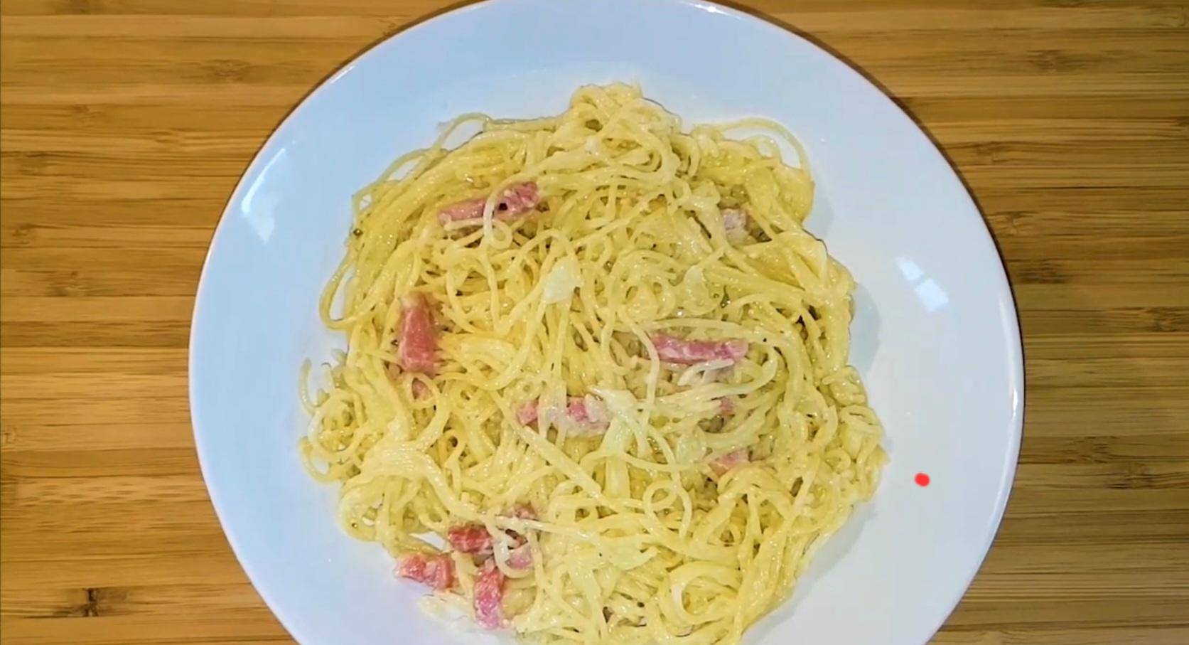 Spaghettis à la carbonara - Recette Companion | Moulinex