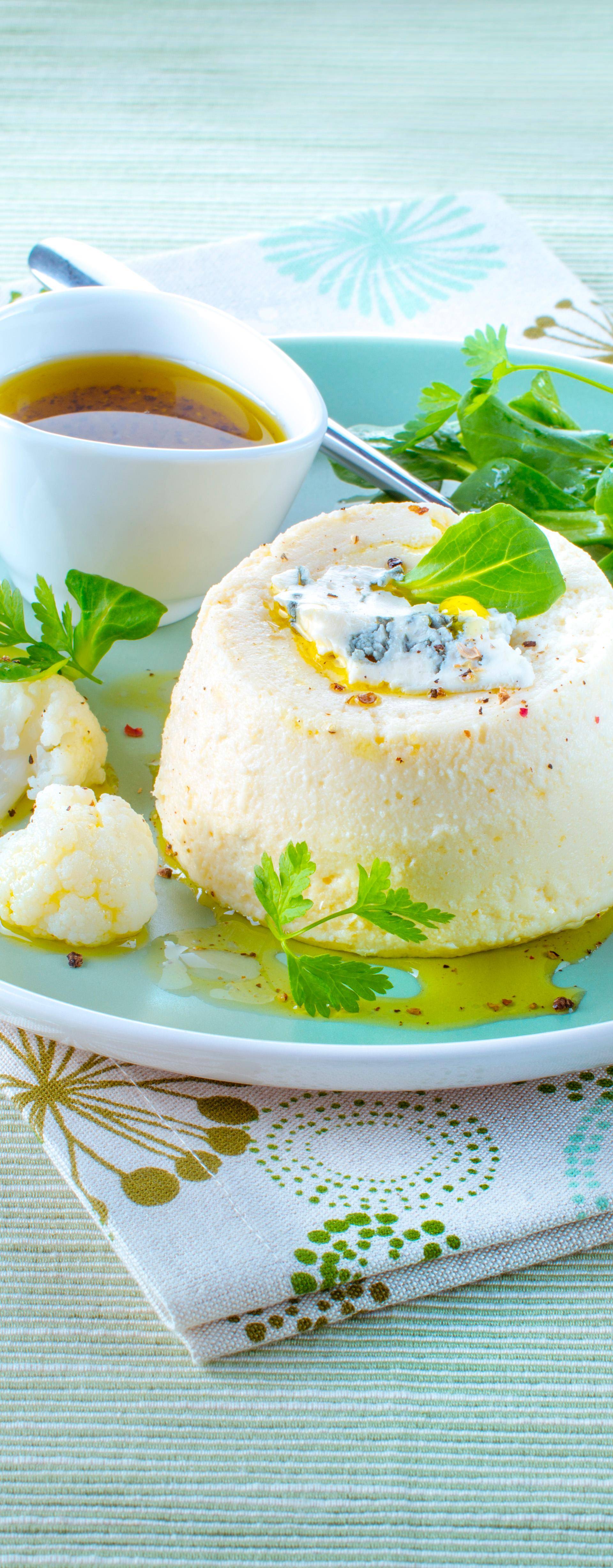 Flan de chou-fleur au roquefort - Recette Companion | Moulinex