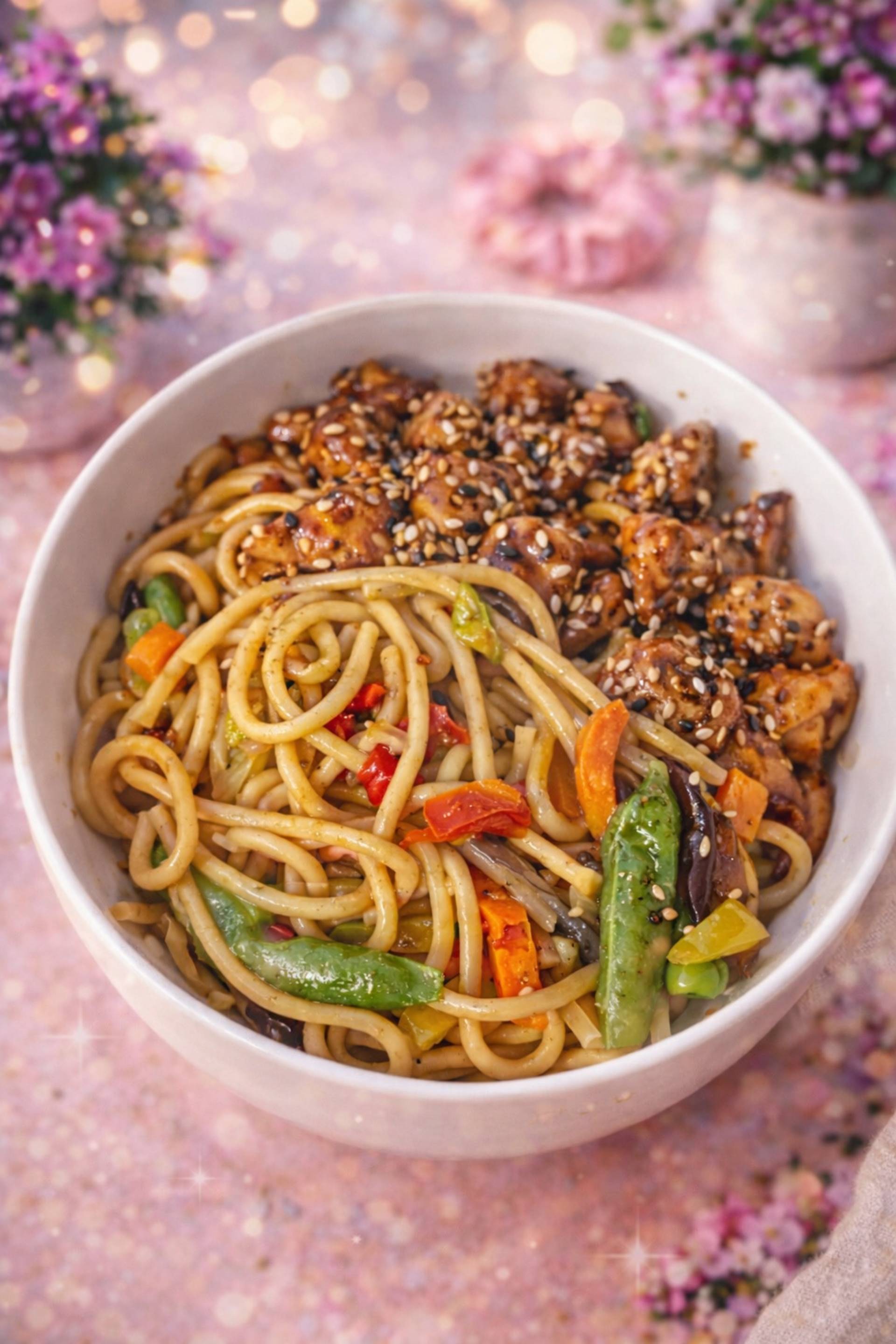 Nouilles au poulet, sauce barbecue à l’asiatique - Recette Cookeo | Moulinex